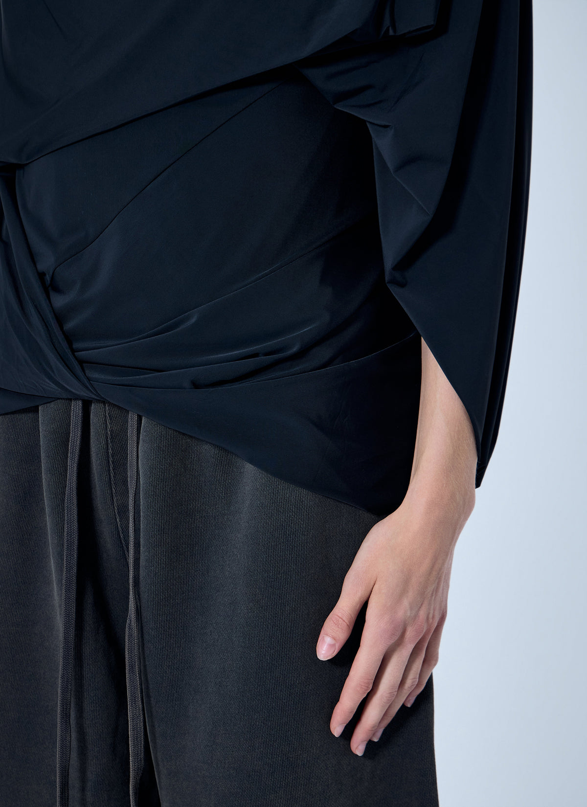 Lycra side drape top