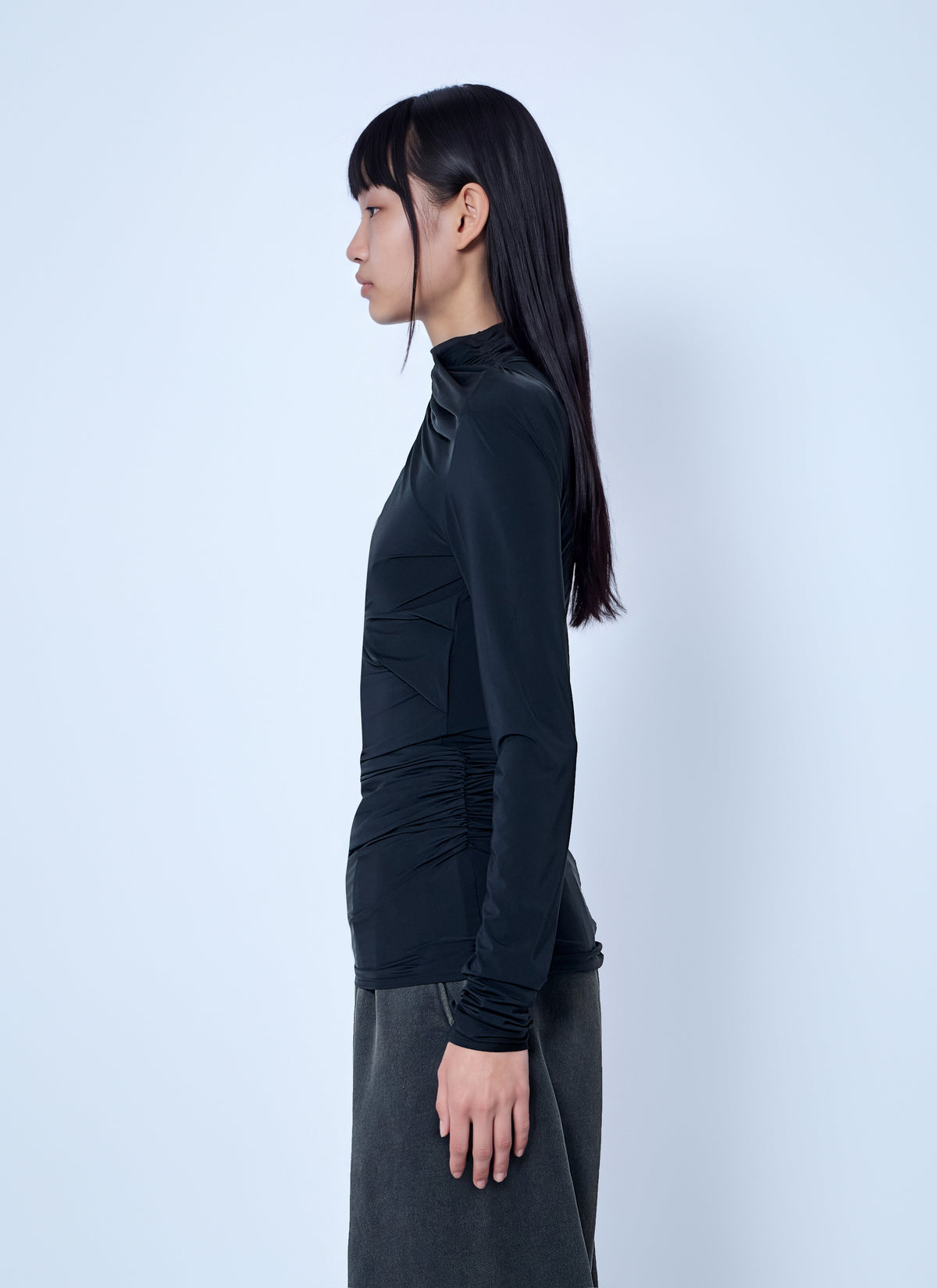 Gres draped high-neck top