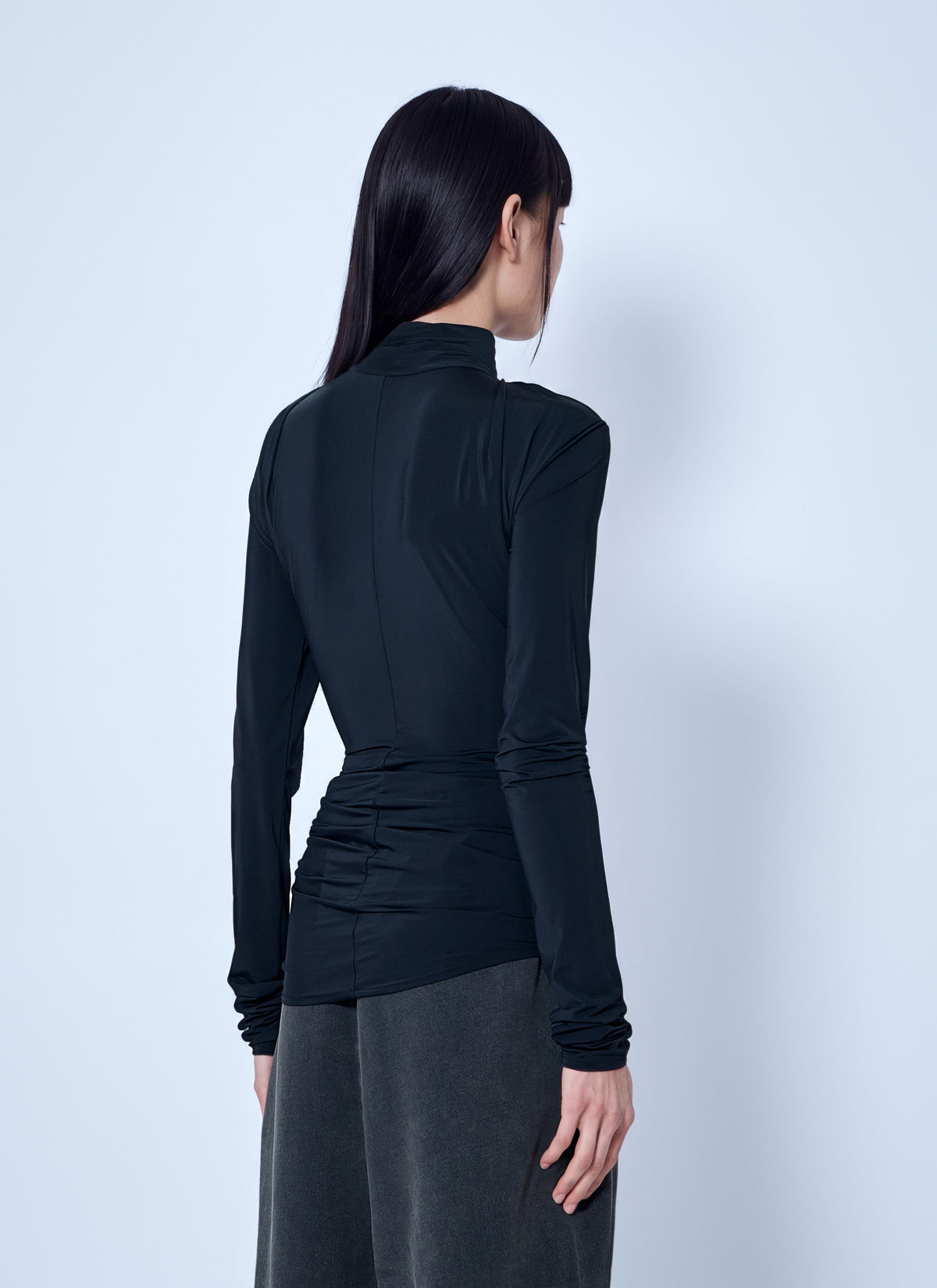 Gres draped high-neck top