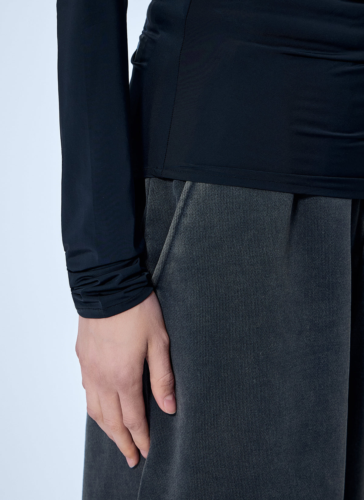 Gres draped high-neck top
