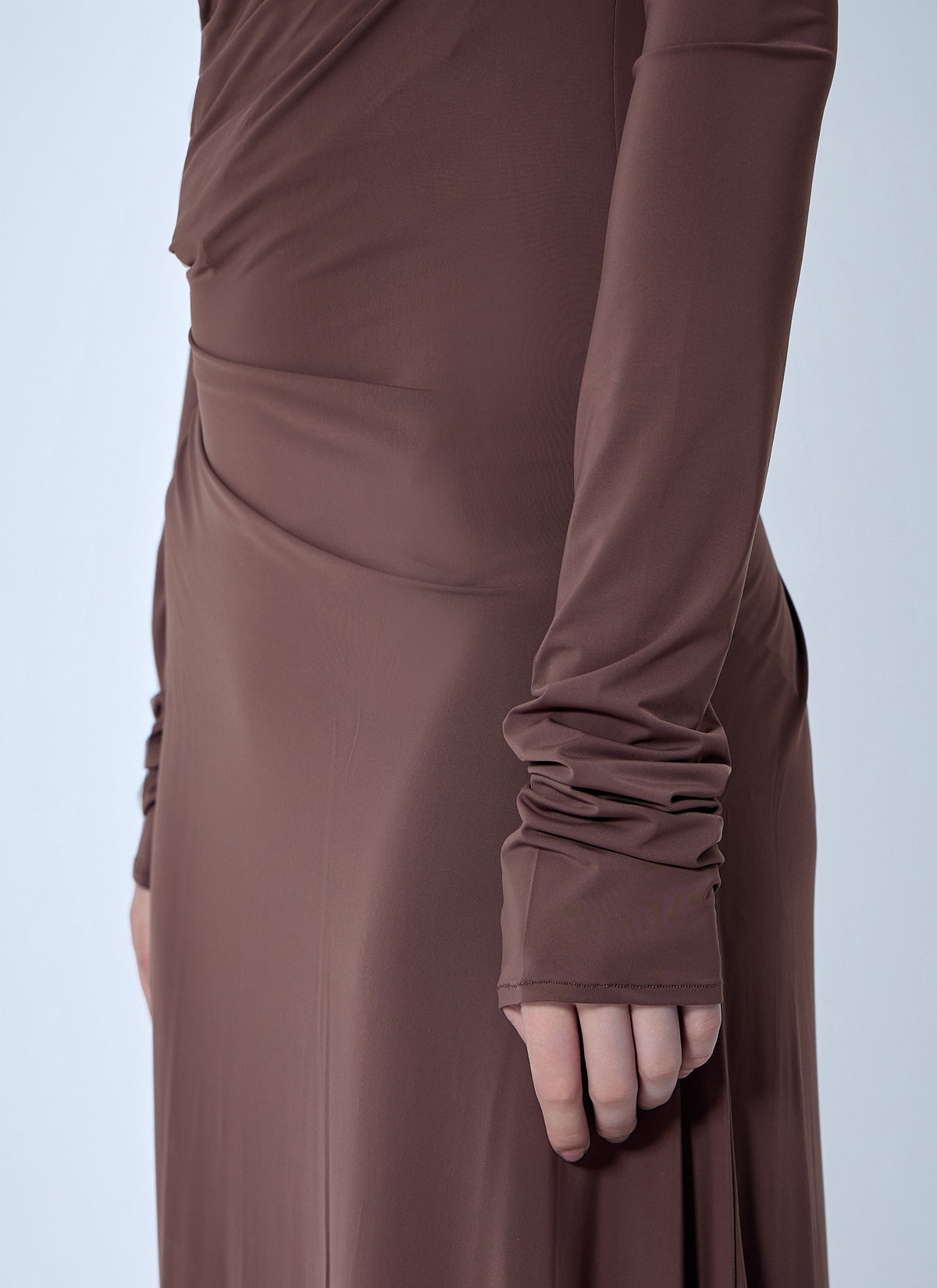 Draped long sleeve dress