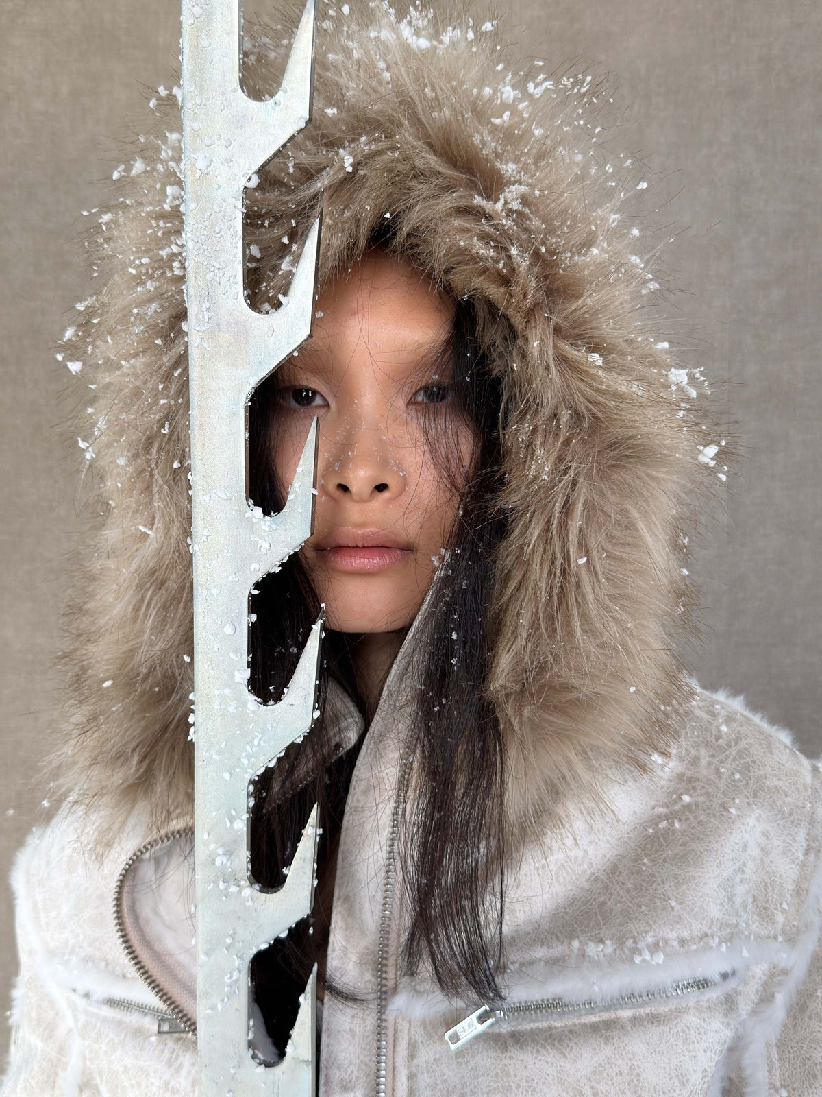 Snow sheepskin jacket