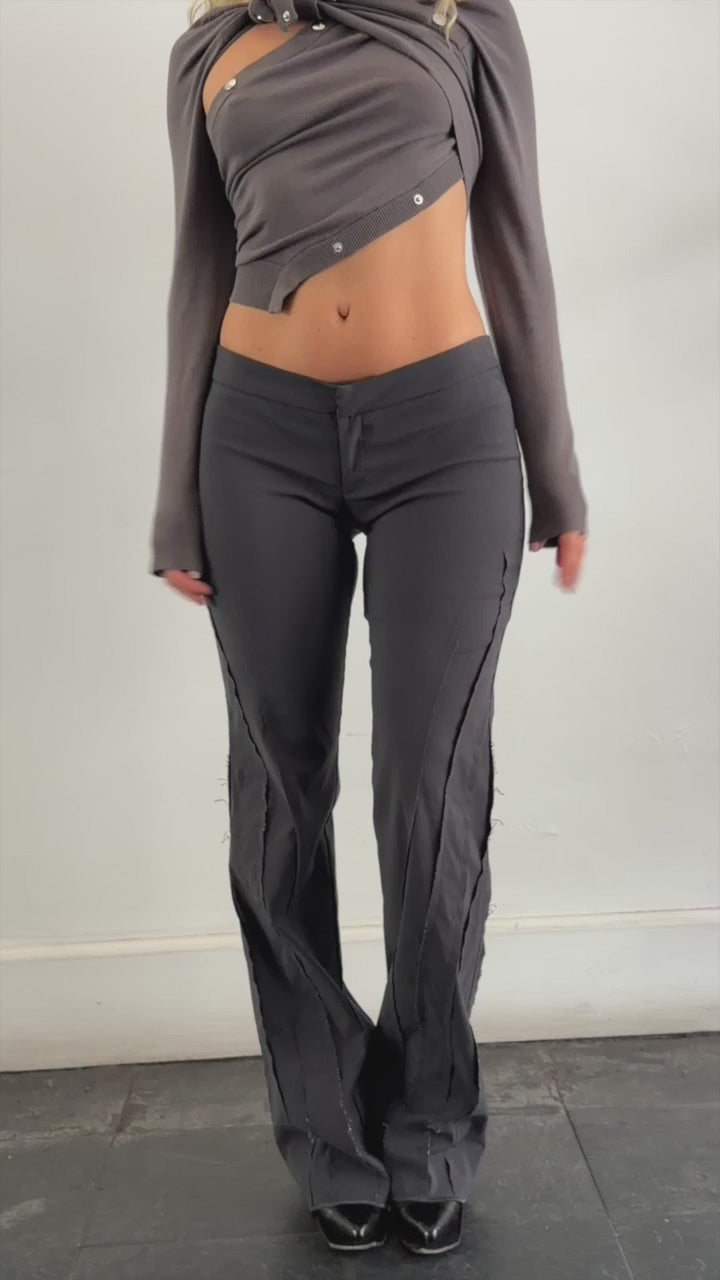 Spliced pant low rise - black