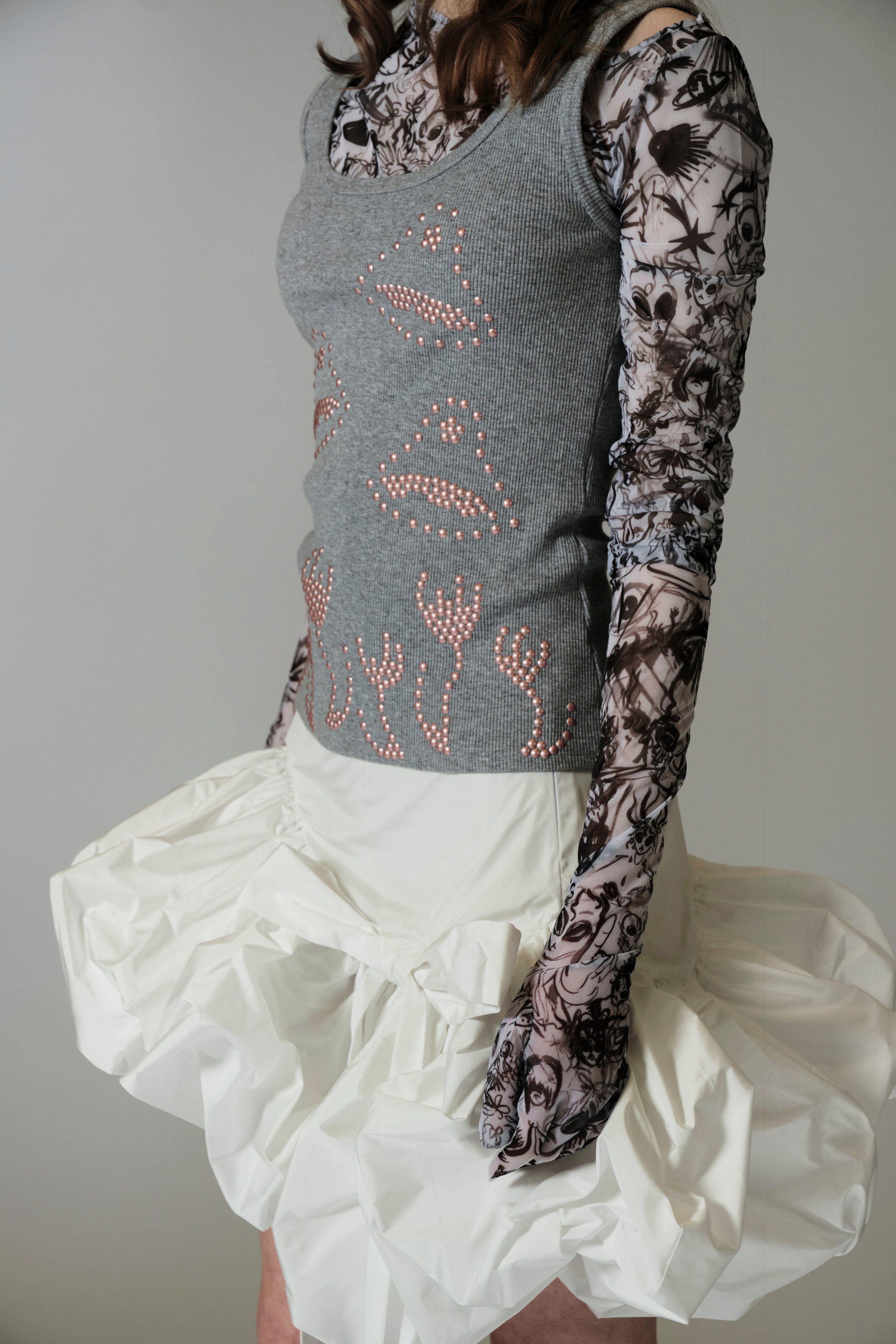 Glora gloves white sketchbook print