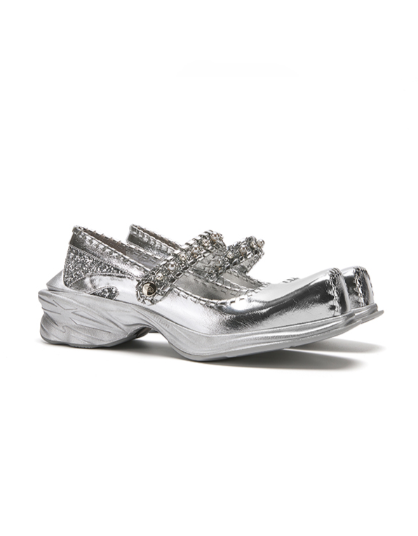 Silver ballet sneakers