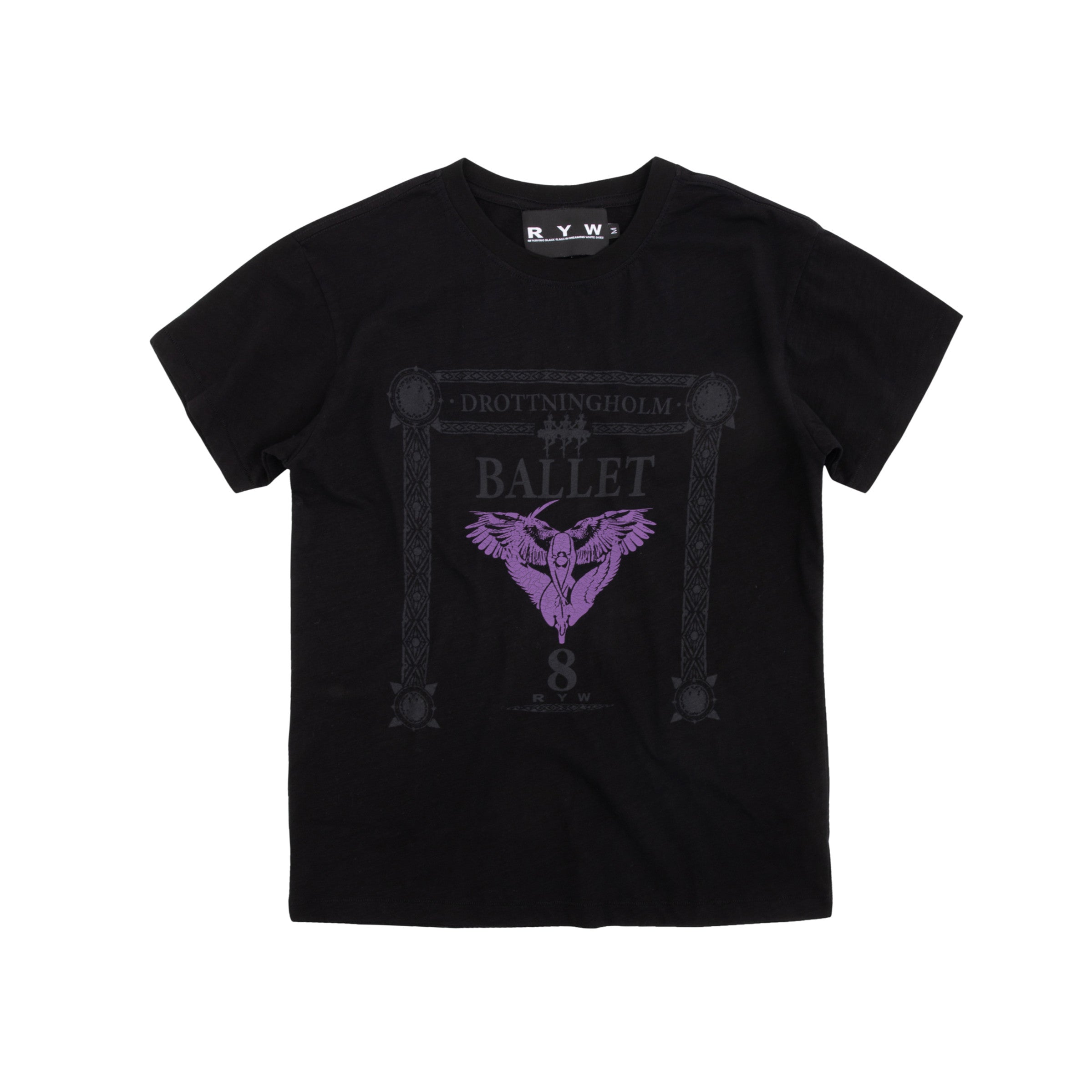 Ballet slub cotton t-shirt in black