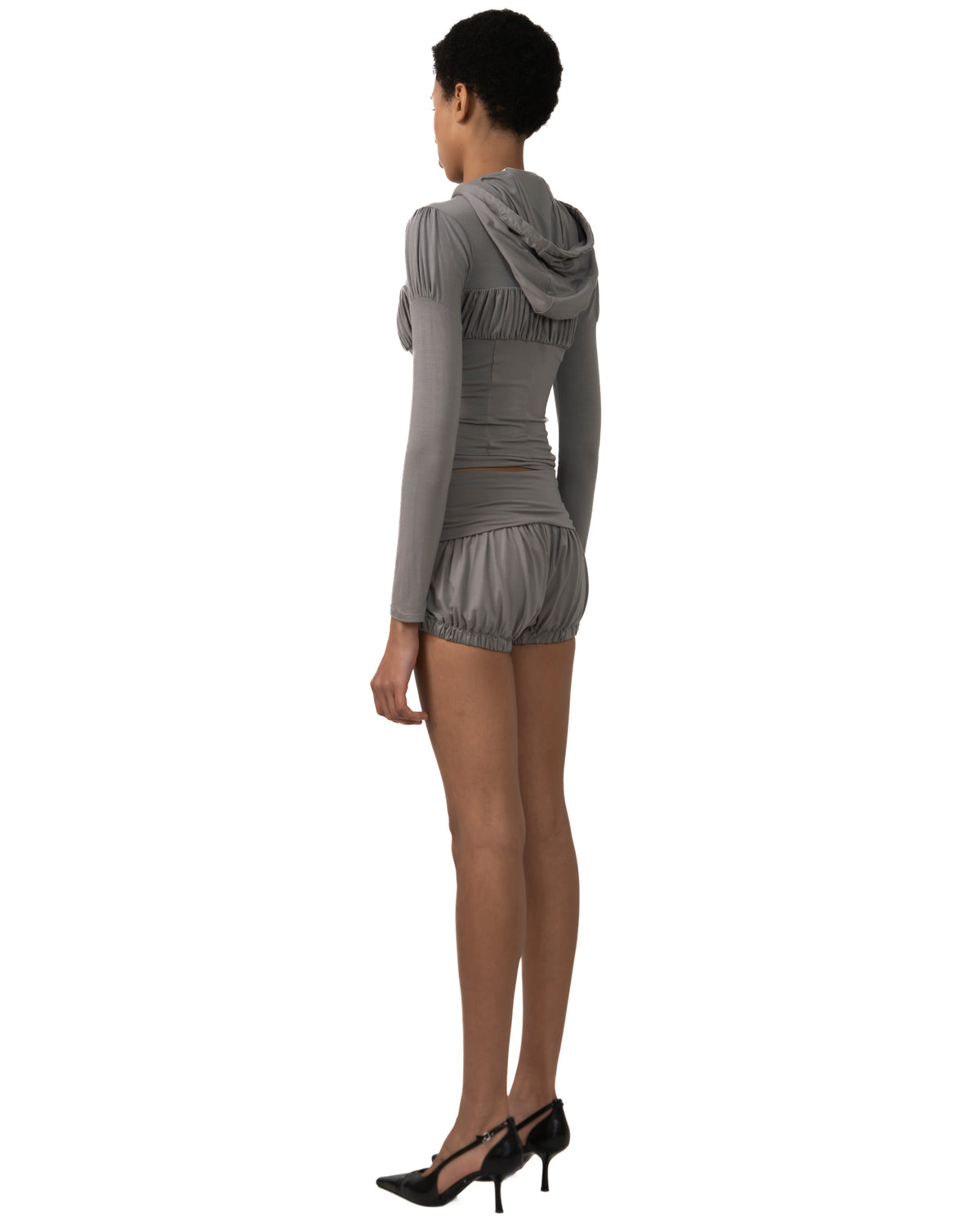 Ruched zip up jacket