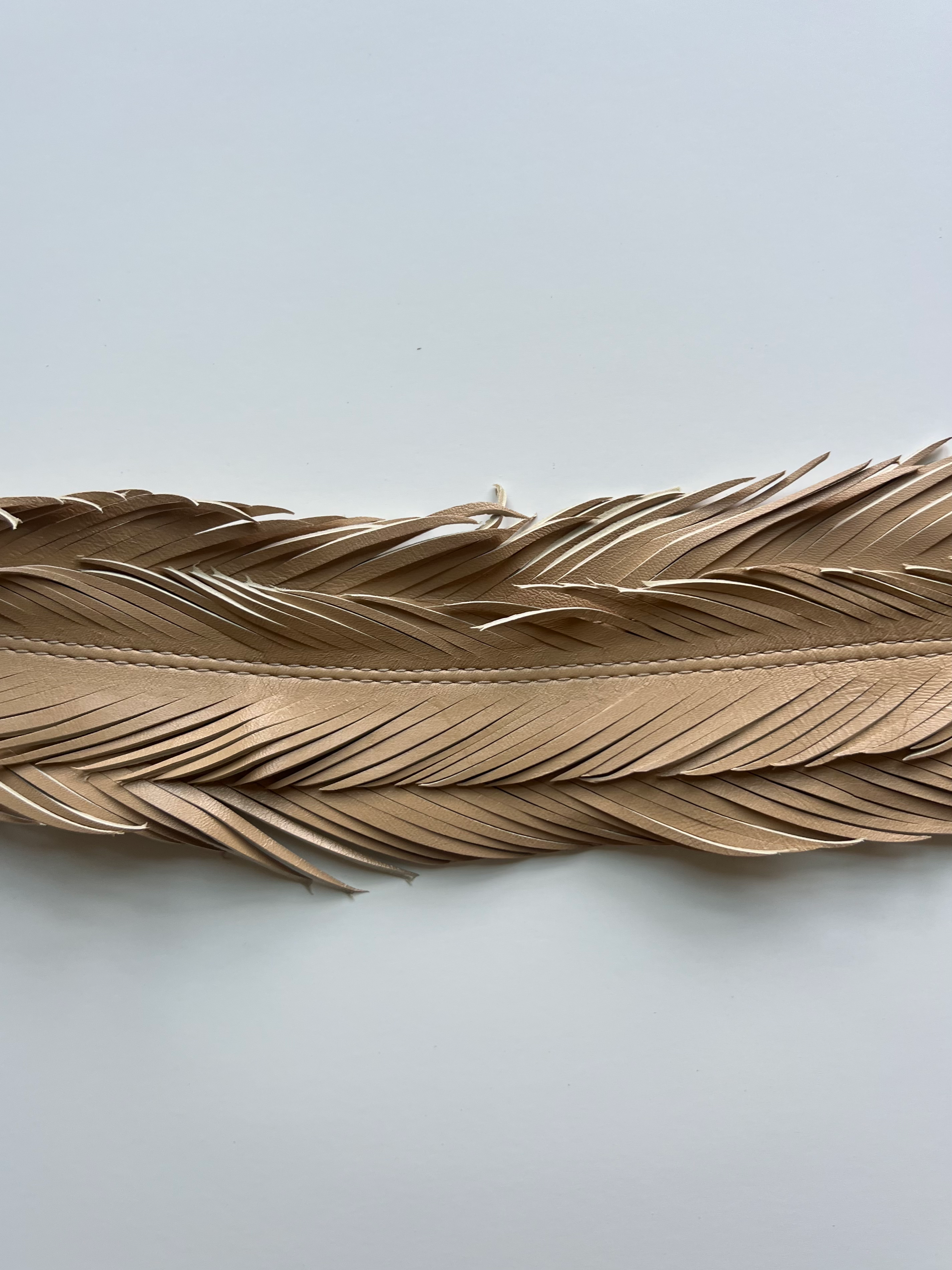 Leather feather collar