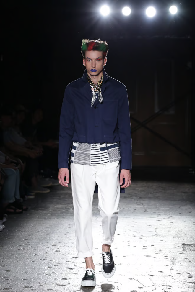 Ganryu comme des garçons s/s 2017 asymmetrical jacket