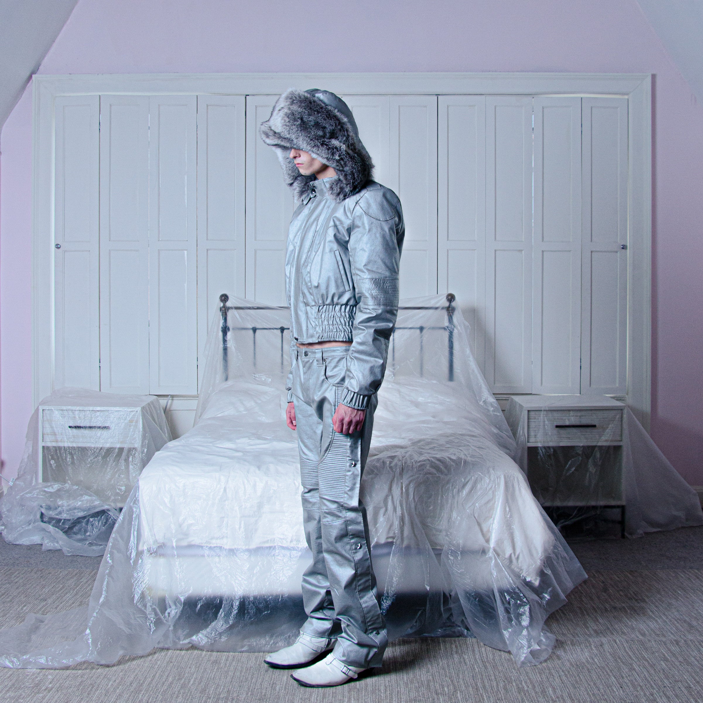 Silver hooded jacket