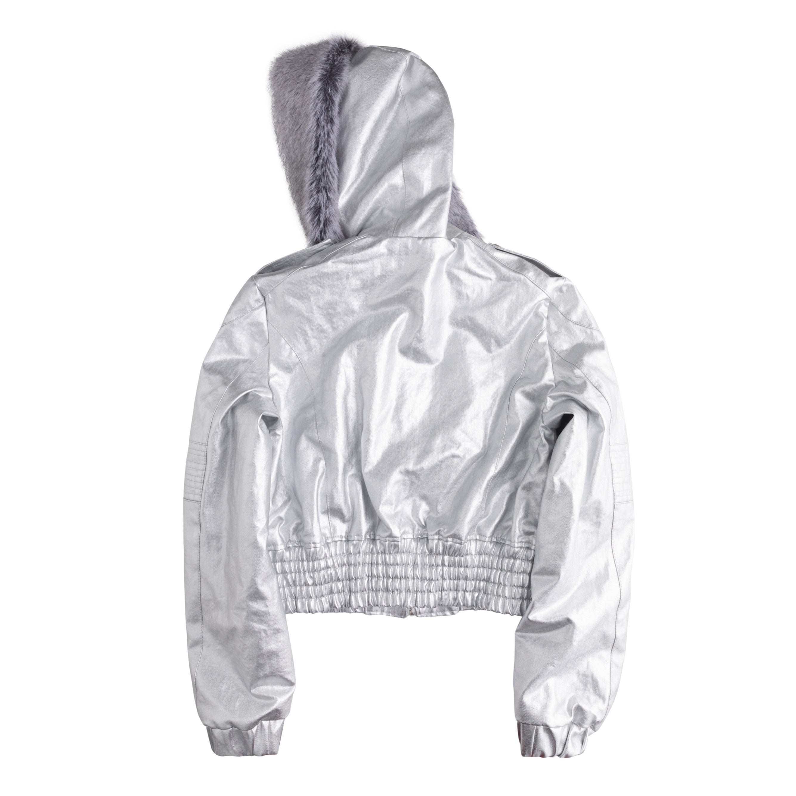 Silver hooded jacket