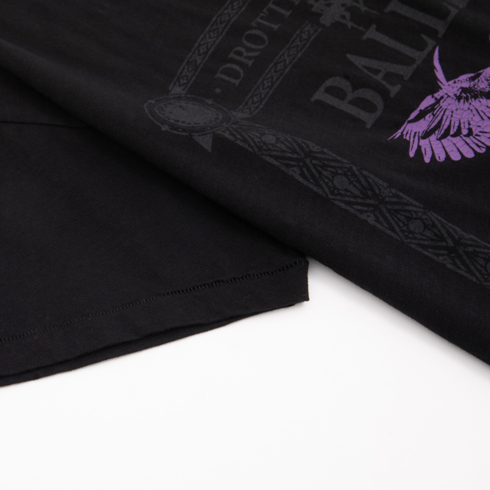 Ballet slub cotton t-shirt in black