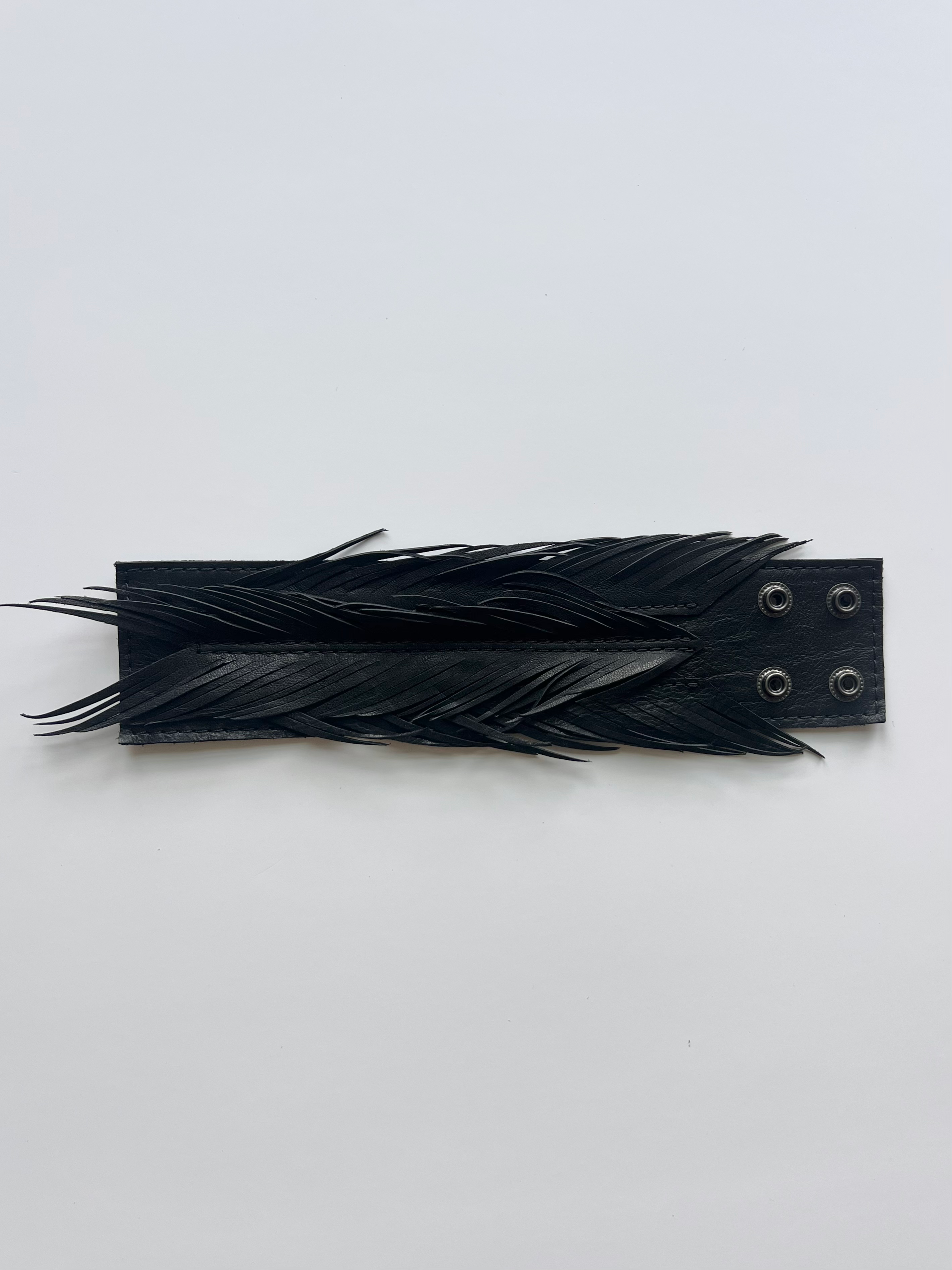 Leather feather cuff