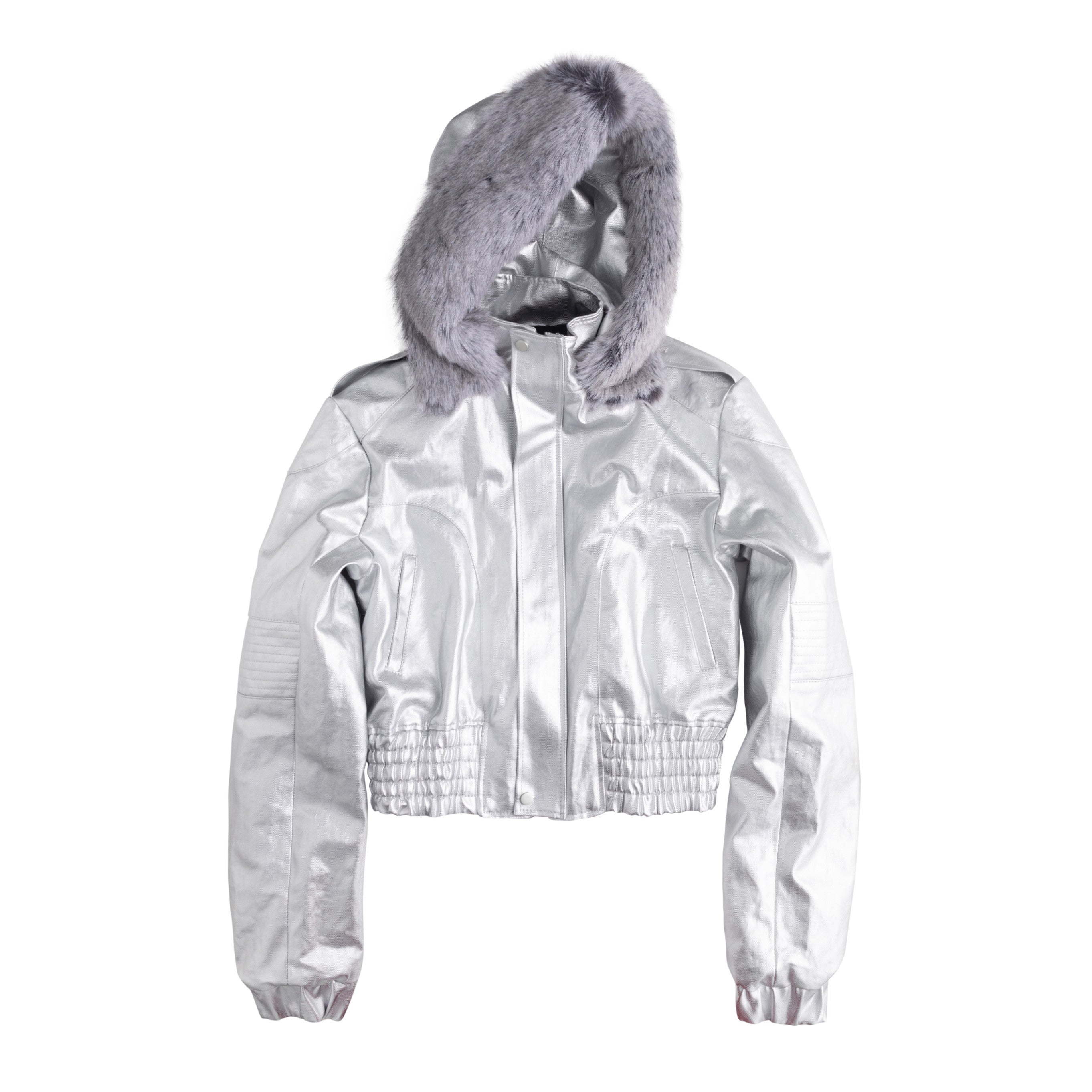 Silver hooded jacket