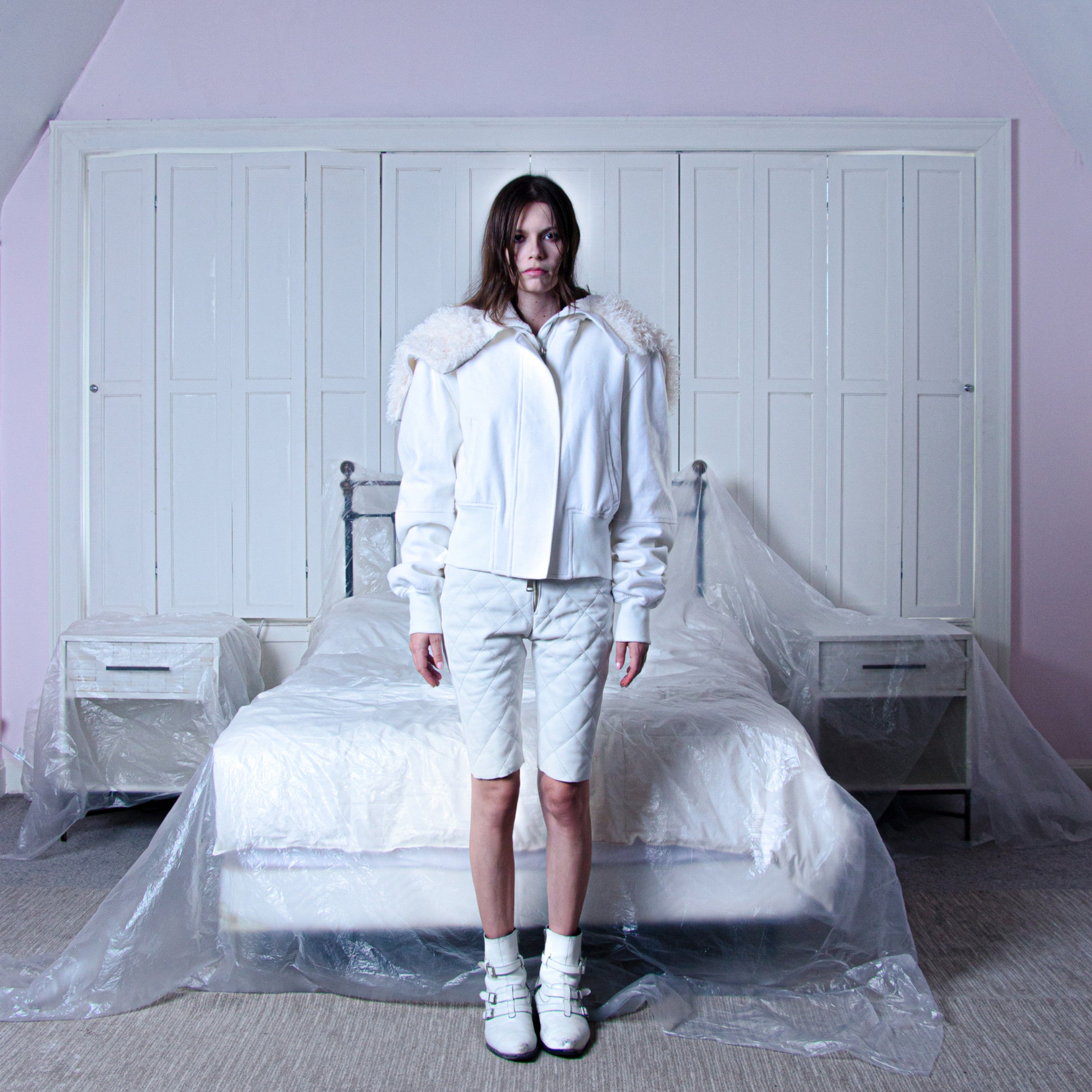 Wool-blend n2b in white