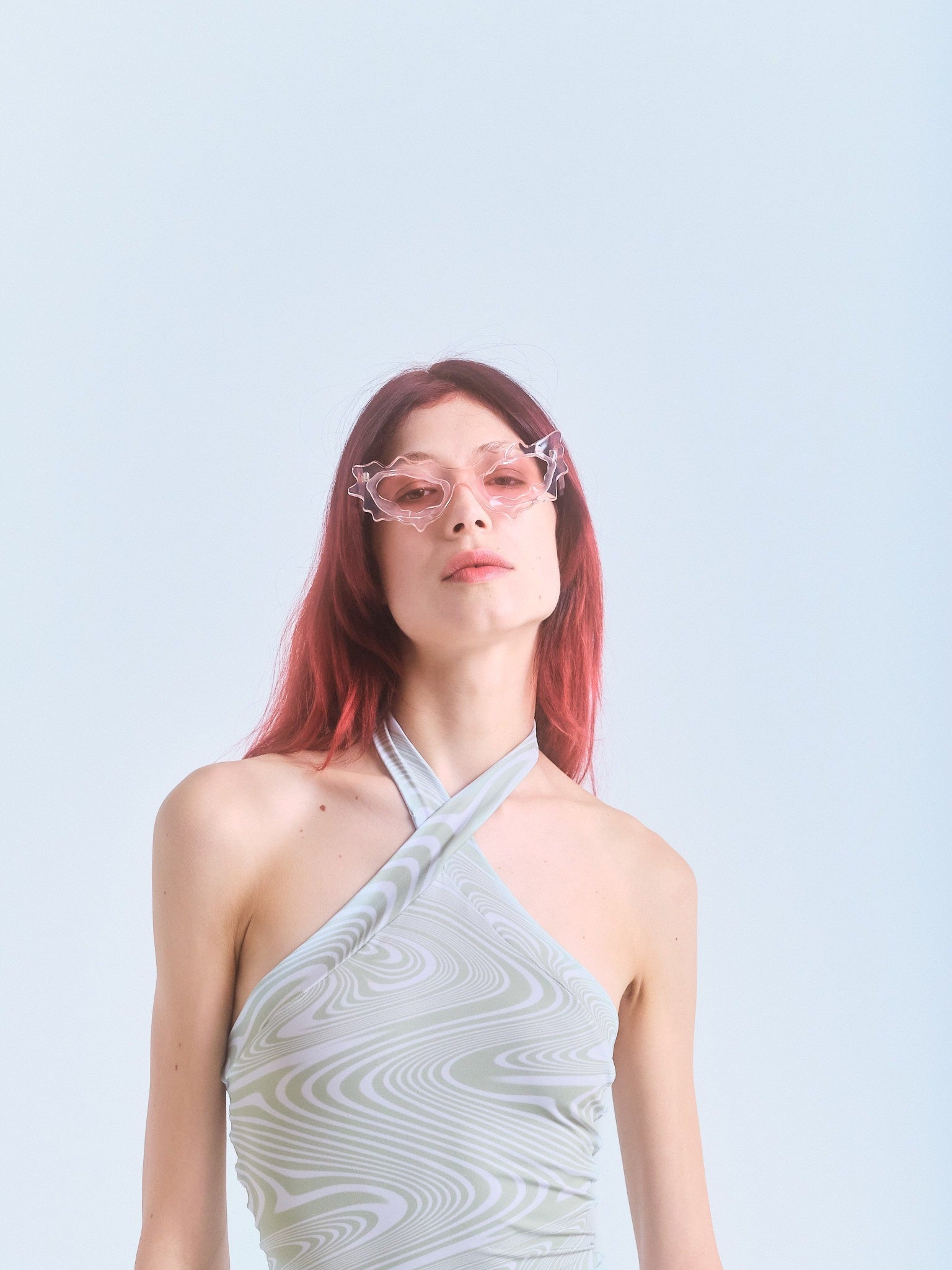 Fully baby pink spike sunglasses