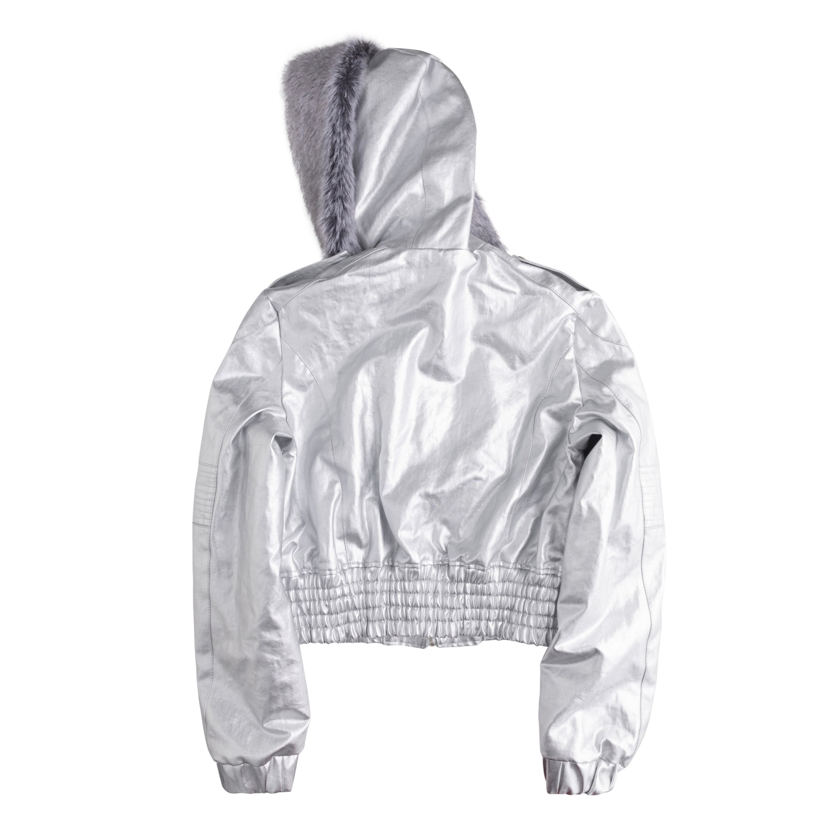 Silver hooded jacket
