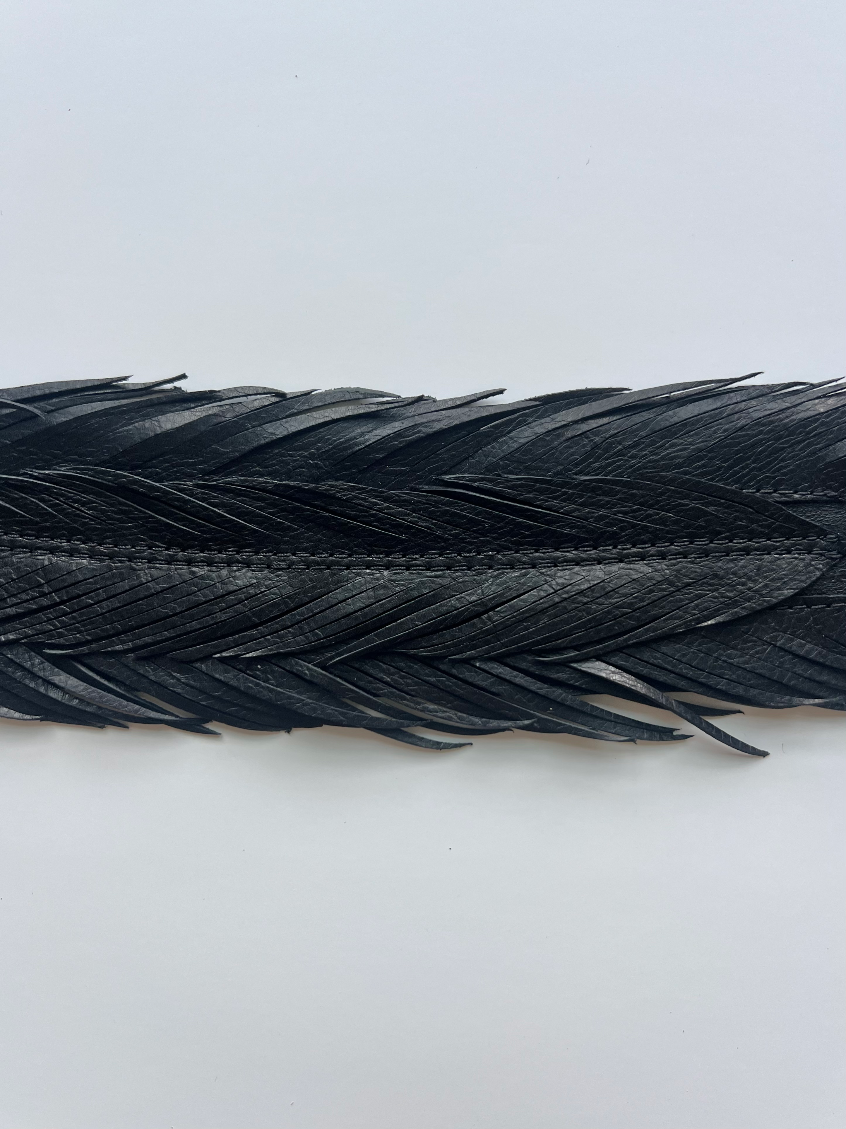Leather feather belt