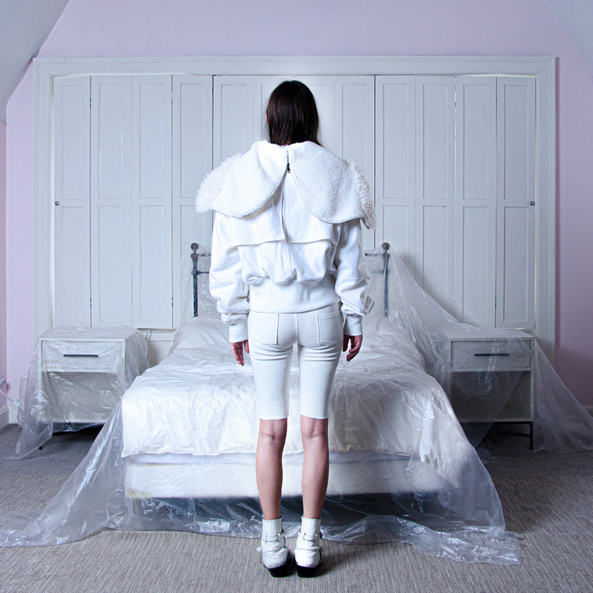 Wool-blend n2b in white