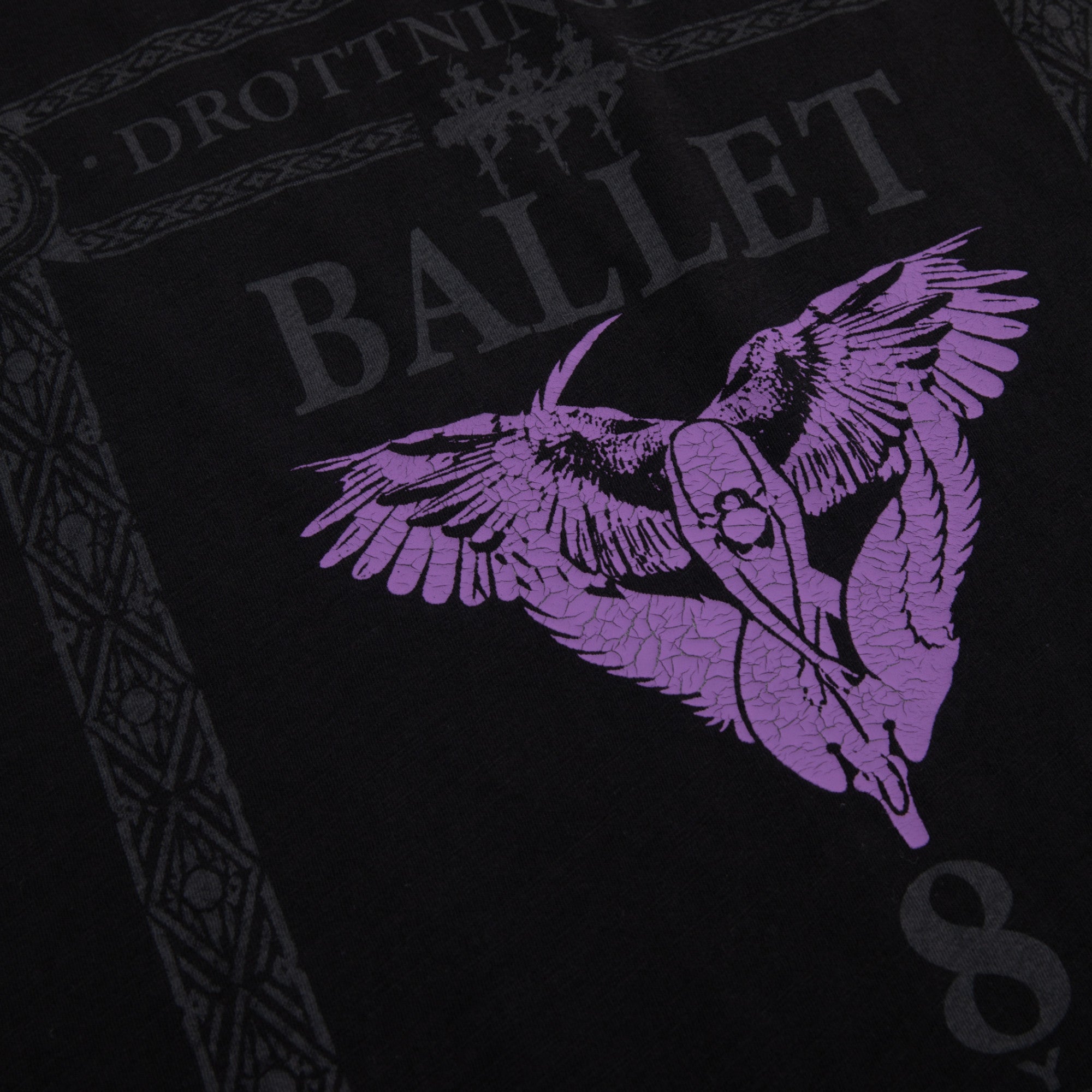 Ballet slub cotton t-shirt in black