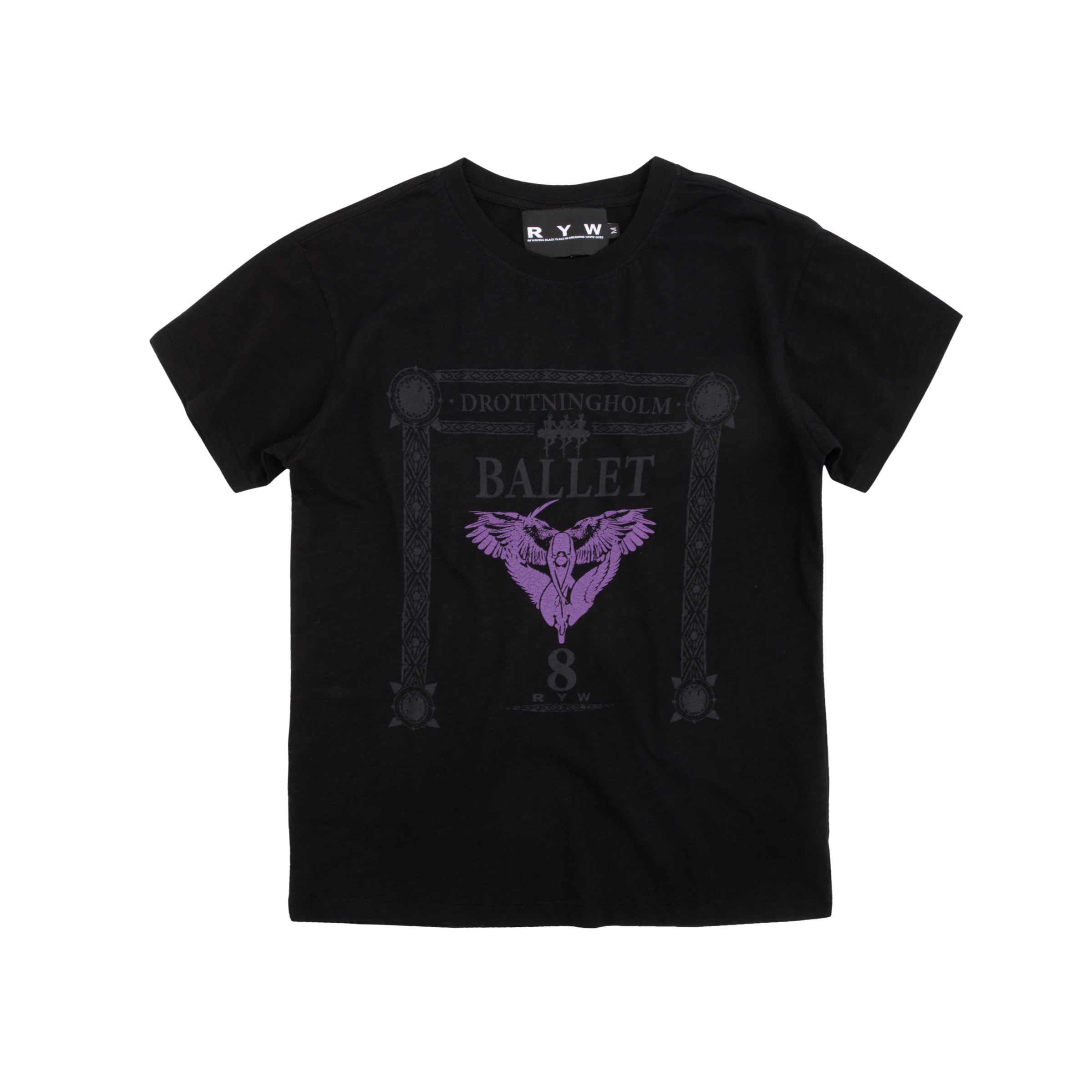 Ballet slub cotton t-shirt in black