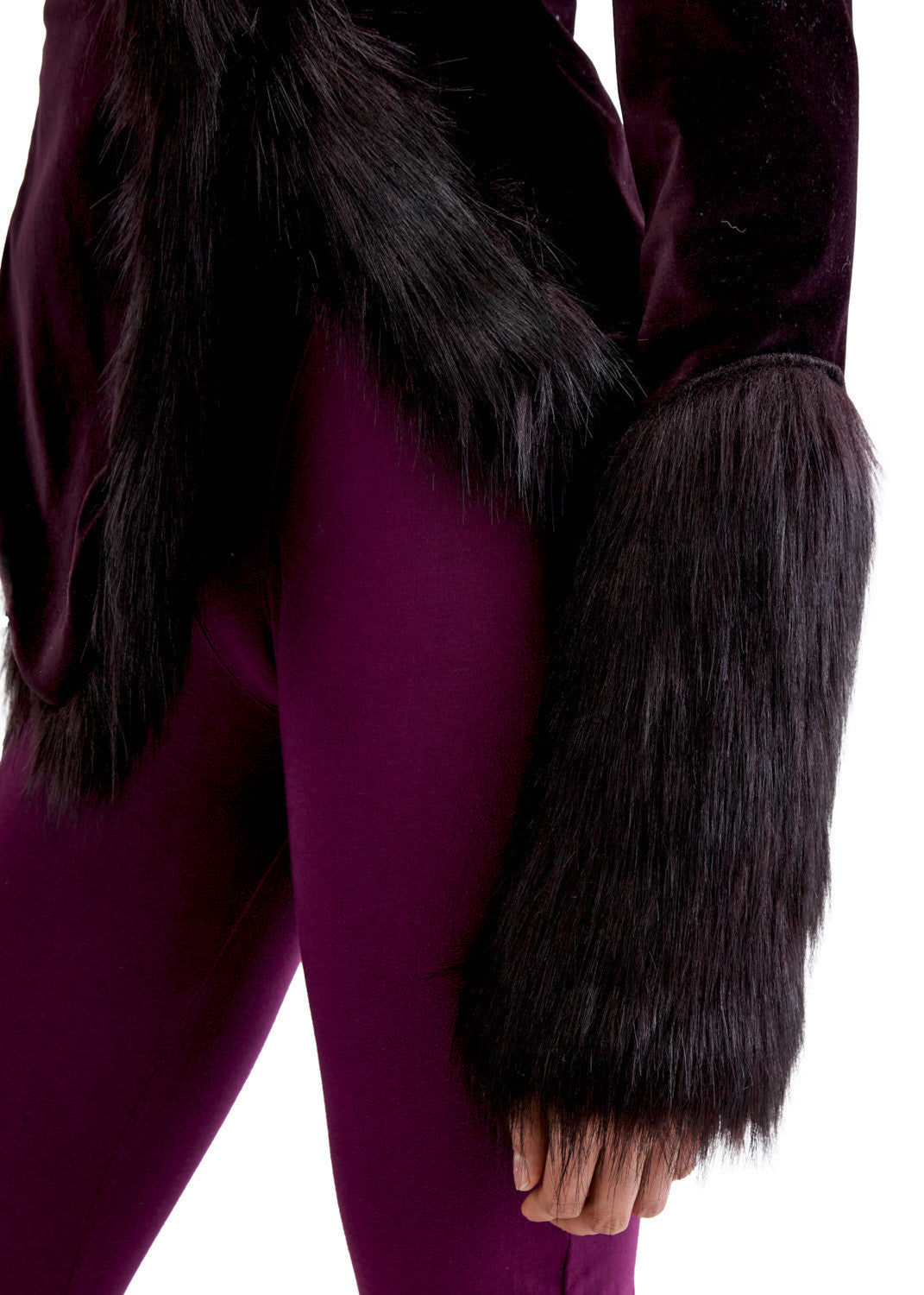 Asymmetric fur lined jacket