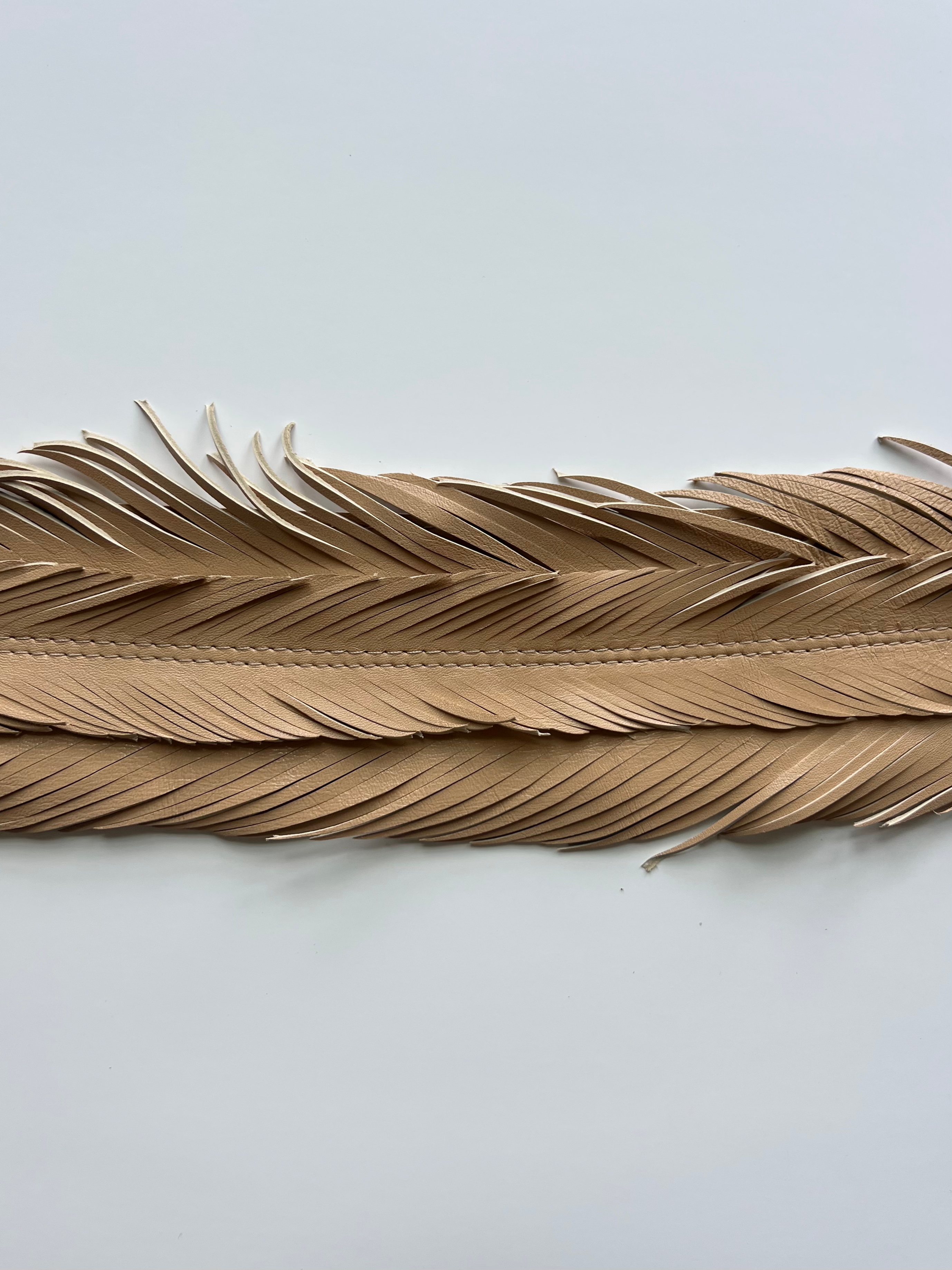 Leather feather belt