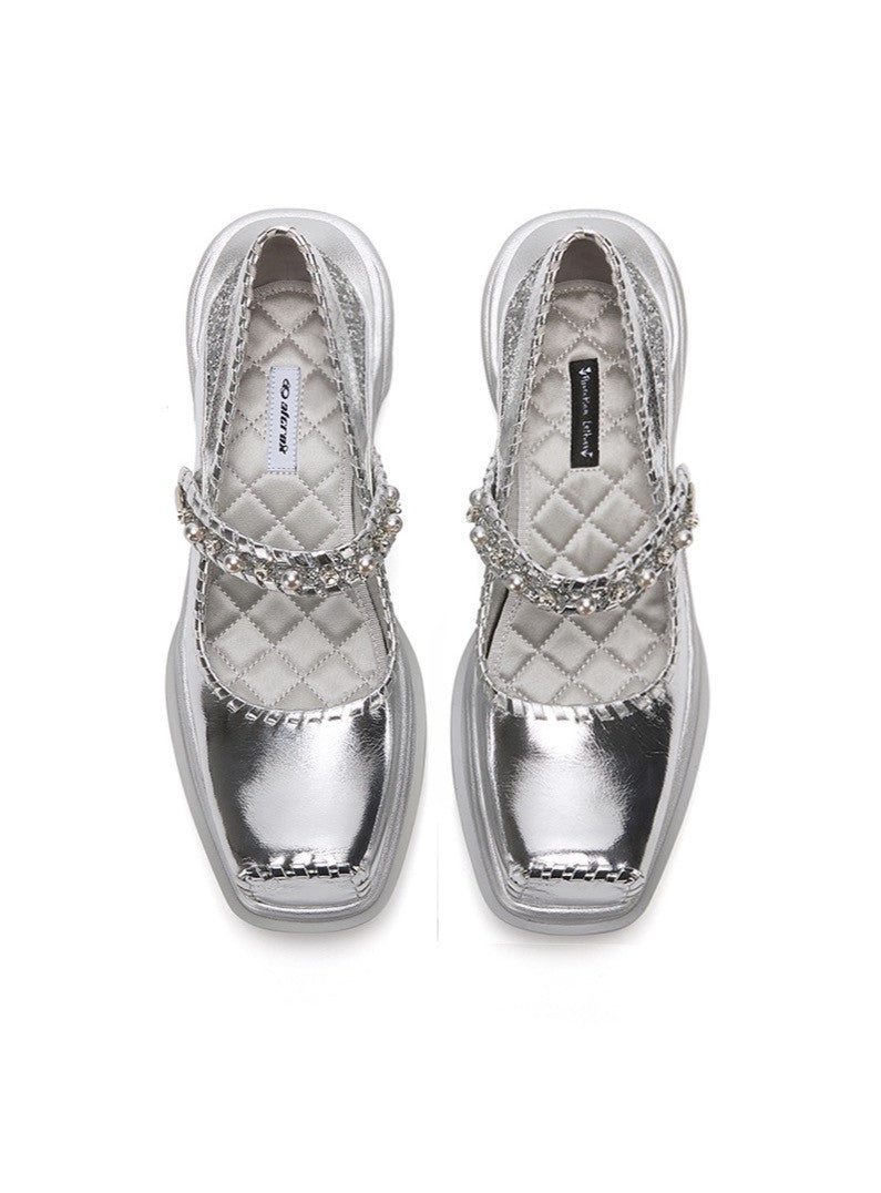 Silver ballet sneakers