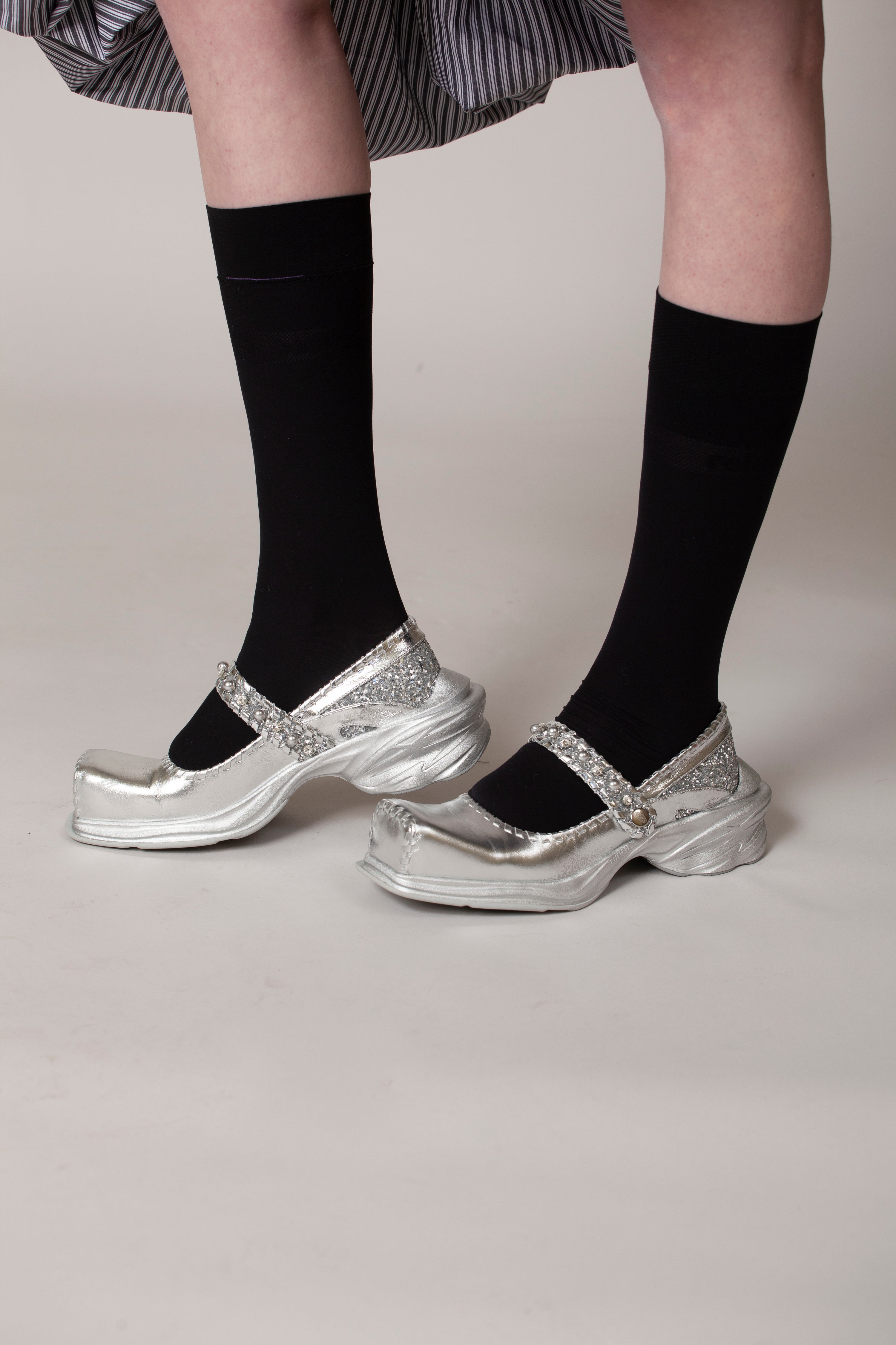 Silver ballet sneakers