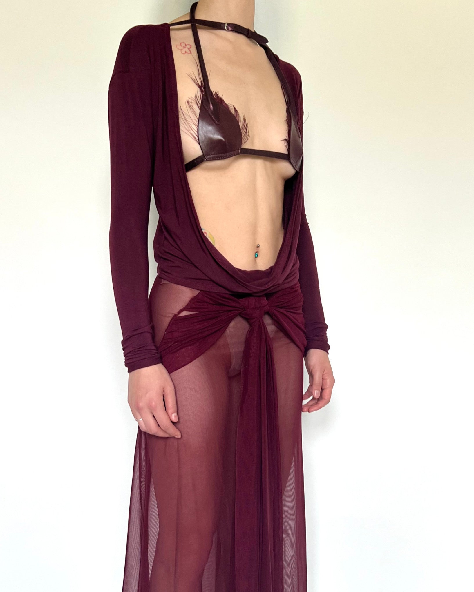 Strap cowl long sleeve