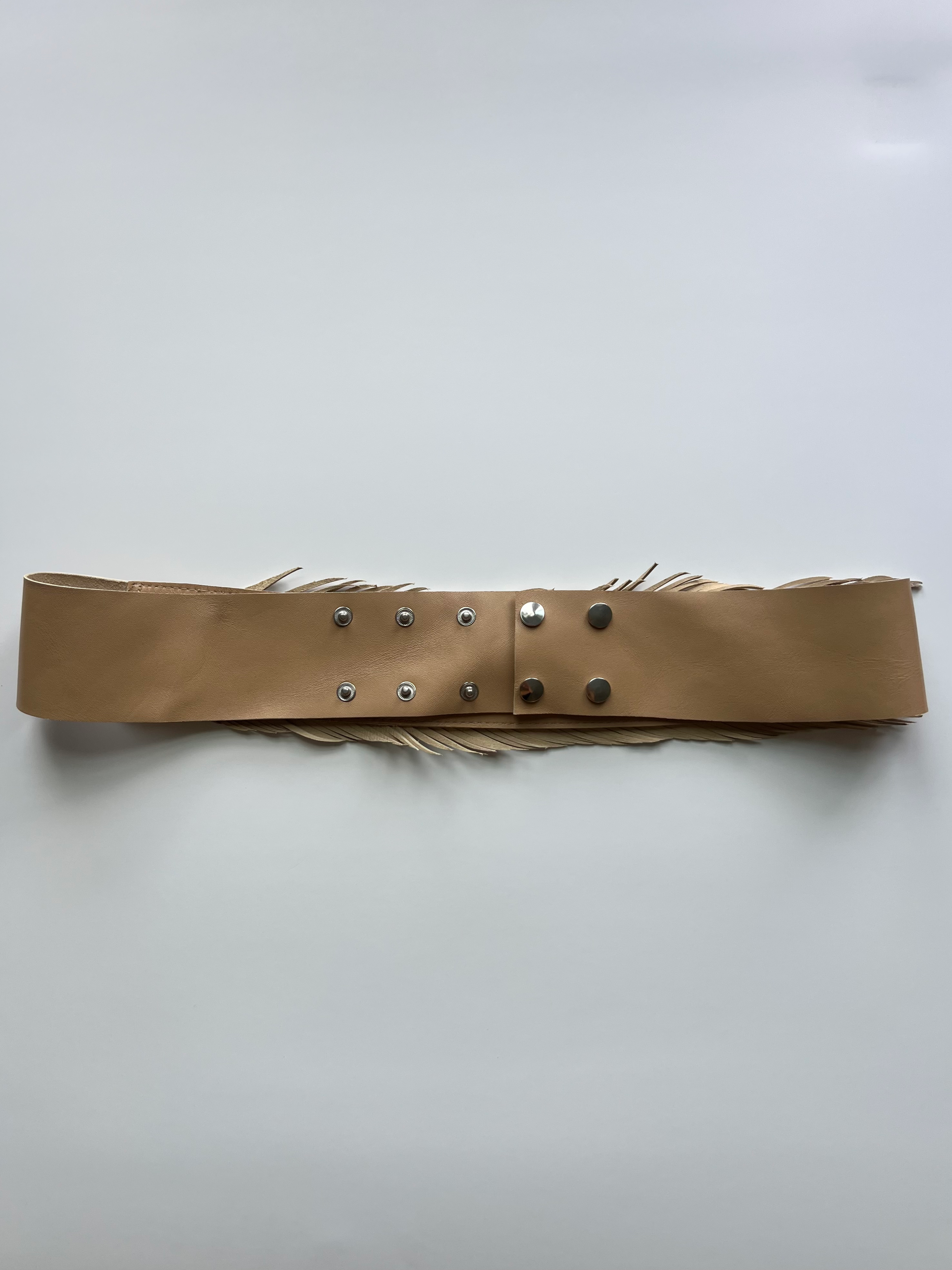 Leather feather belt