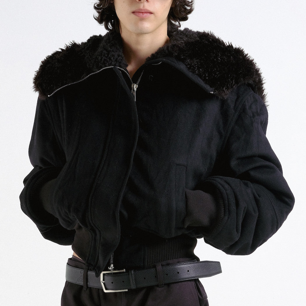 Wool-blend n2b in black
