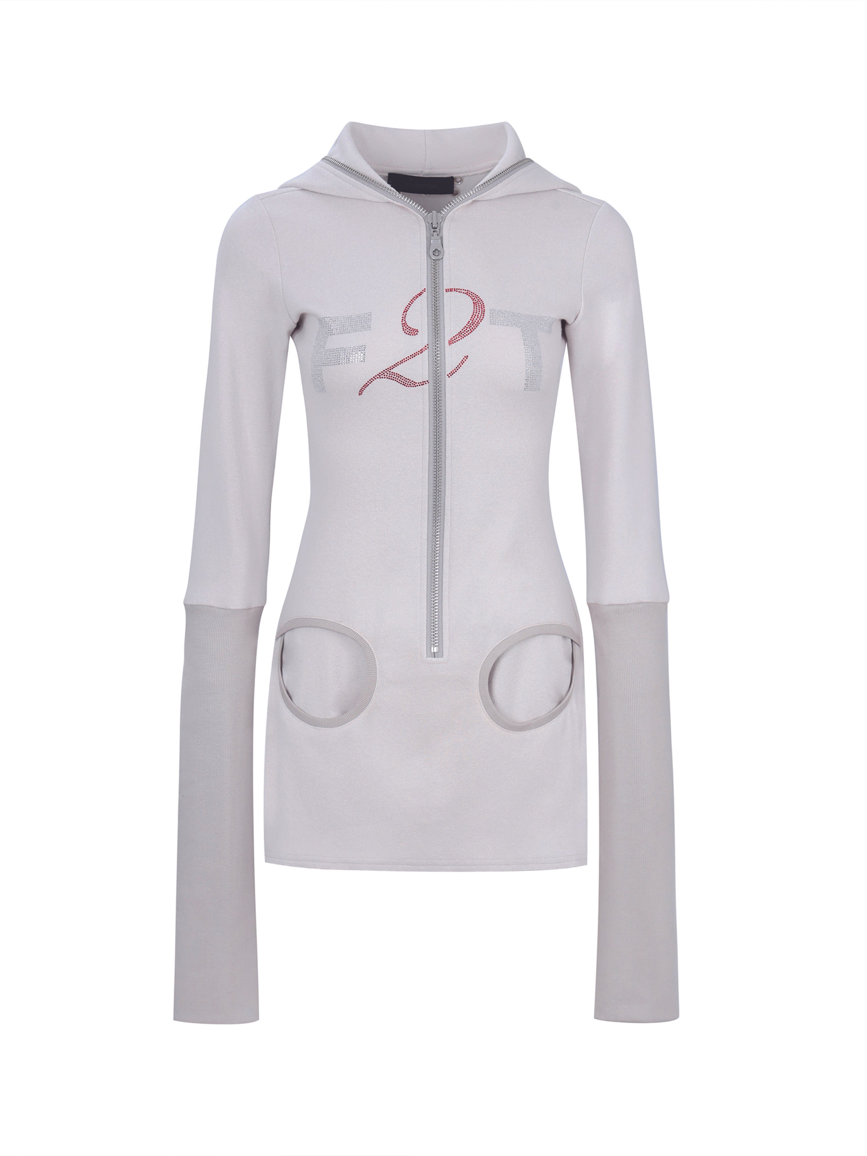 Free 2 talk- zip up dress- lg