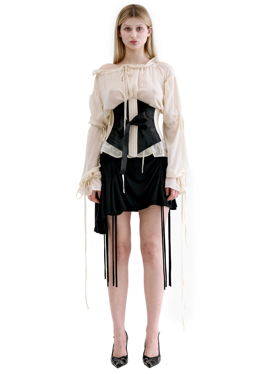 Short drawstring skirt