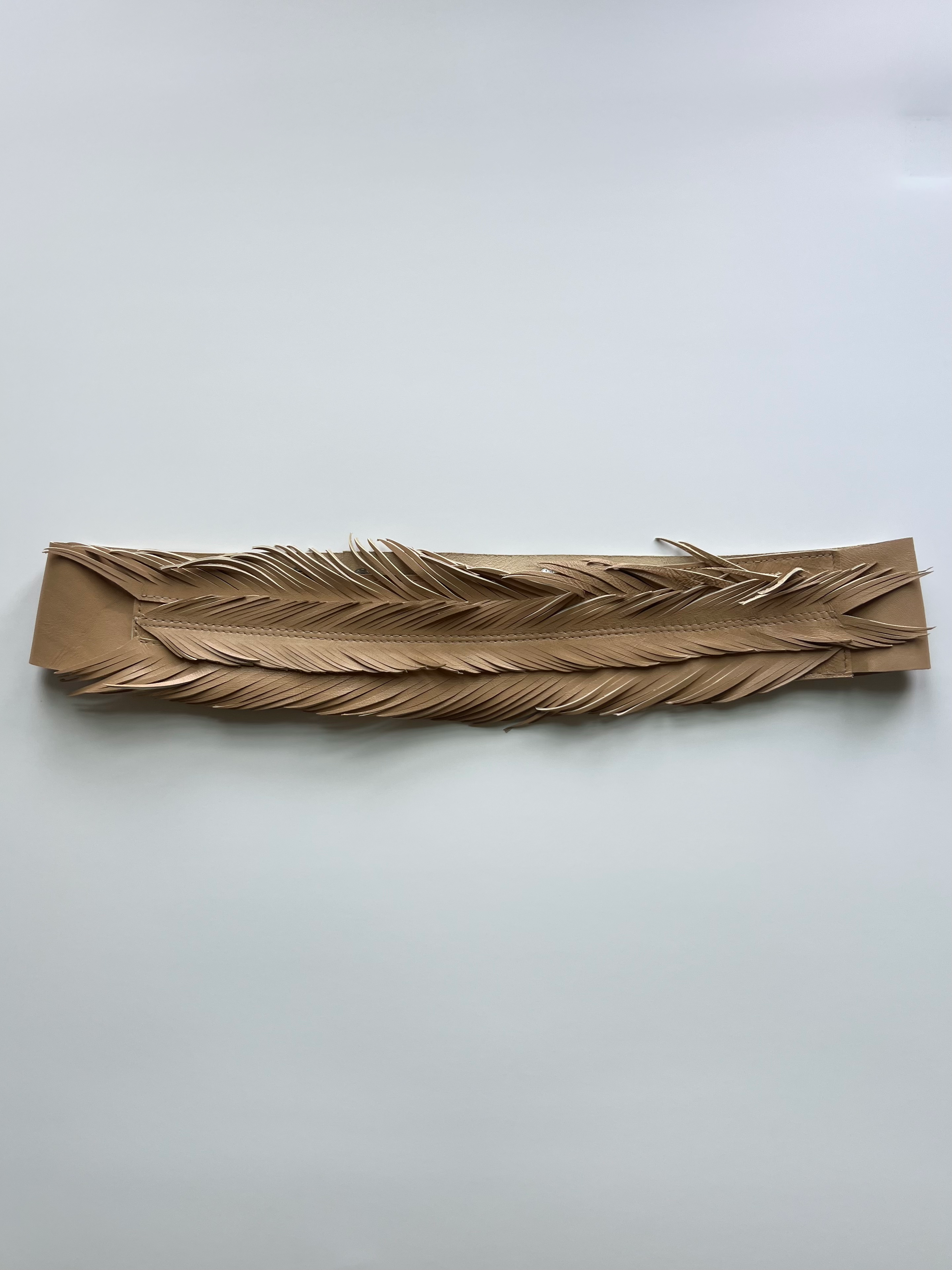 Leather feather belt