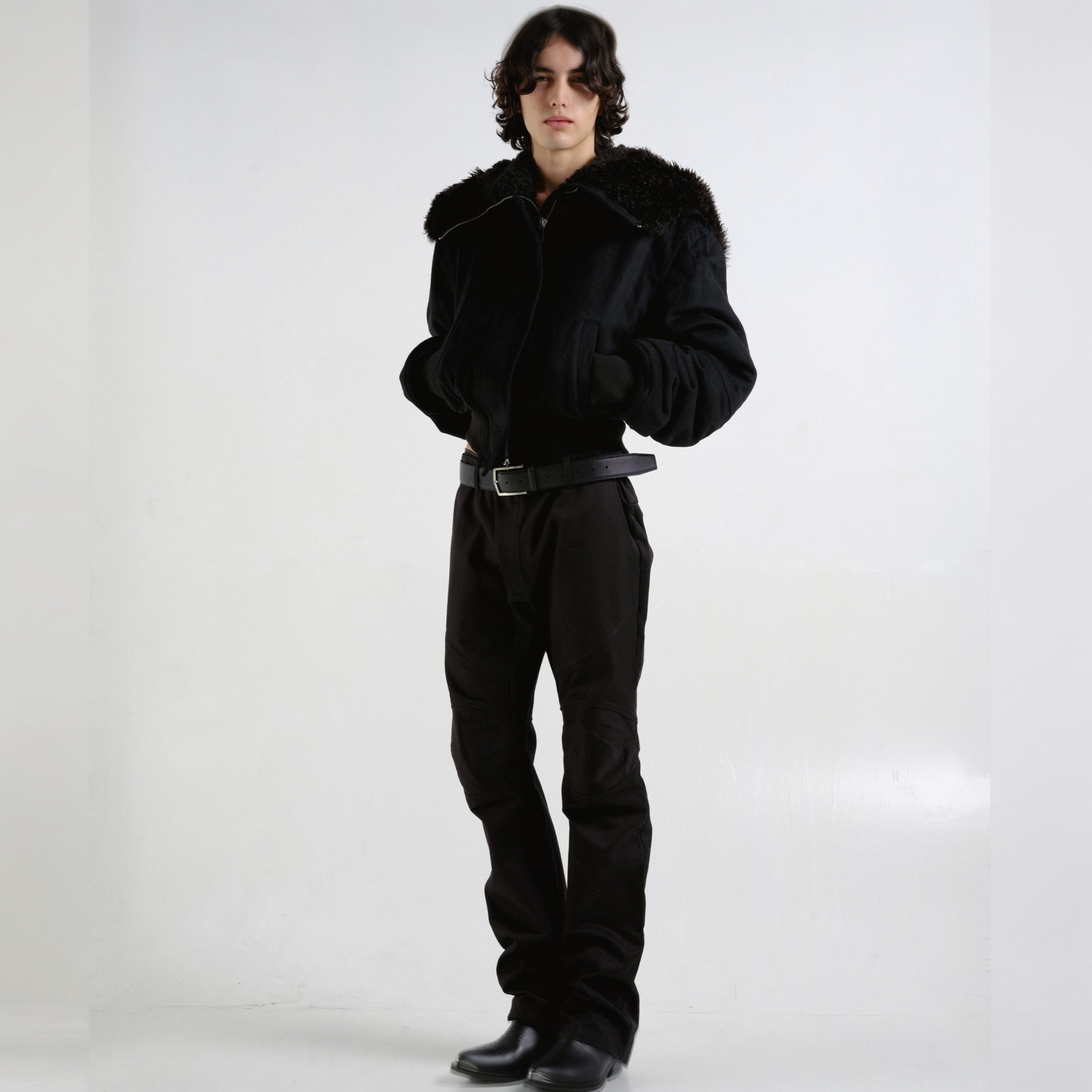 Wool-blend n2b in black
