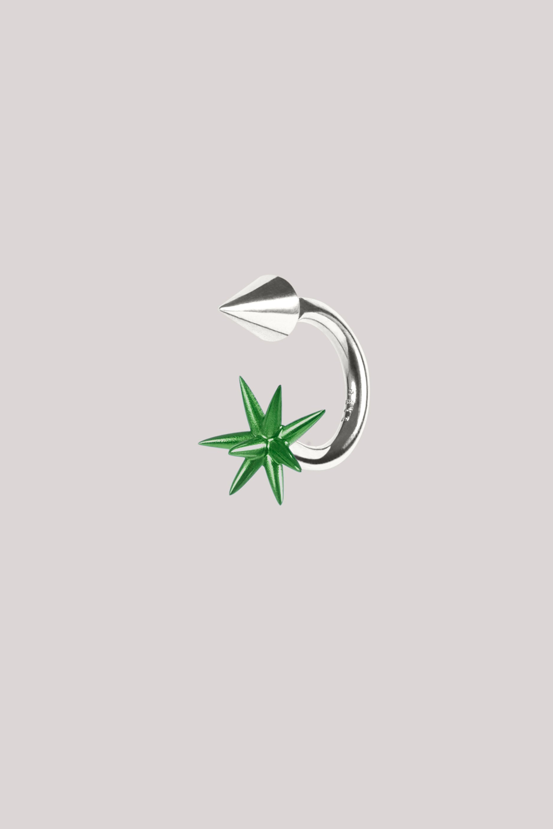 Firework green earring