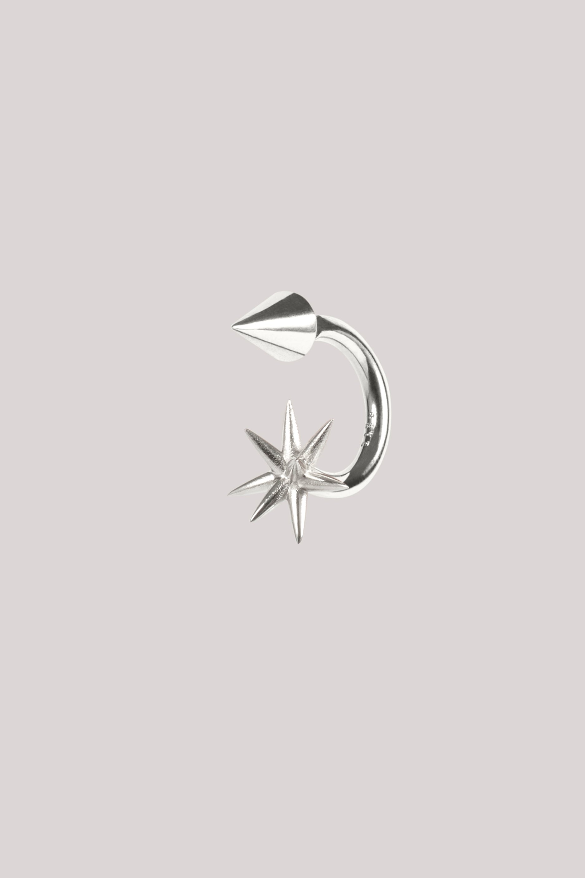 Firework silver earring