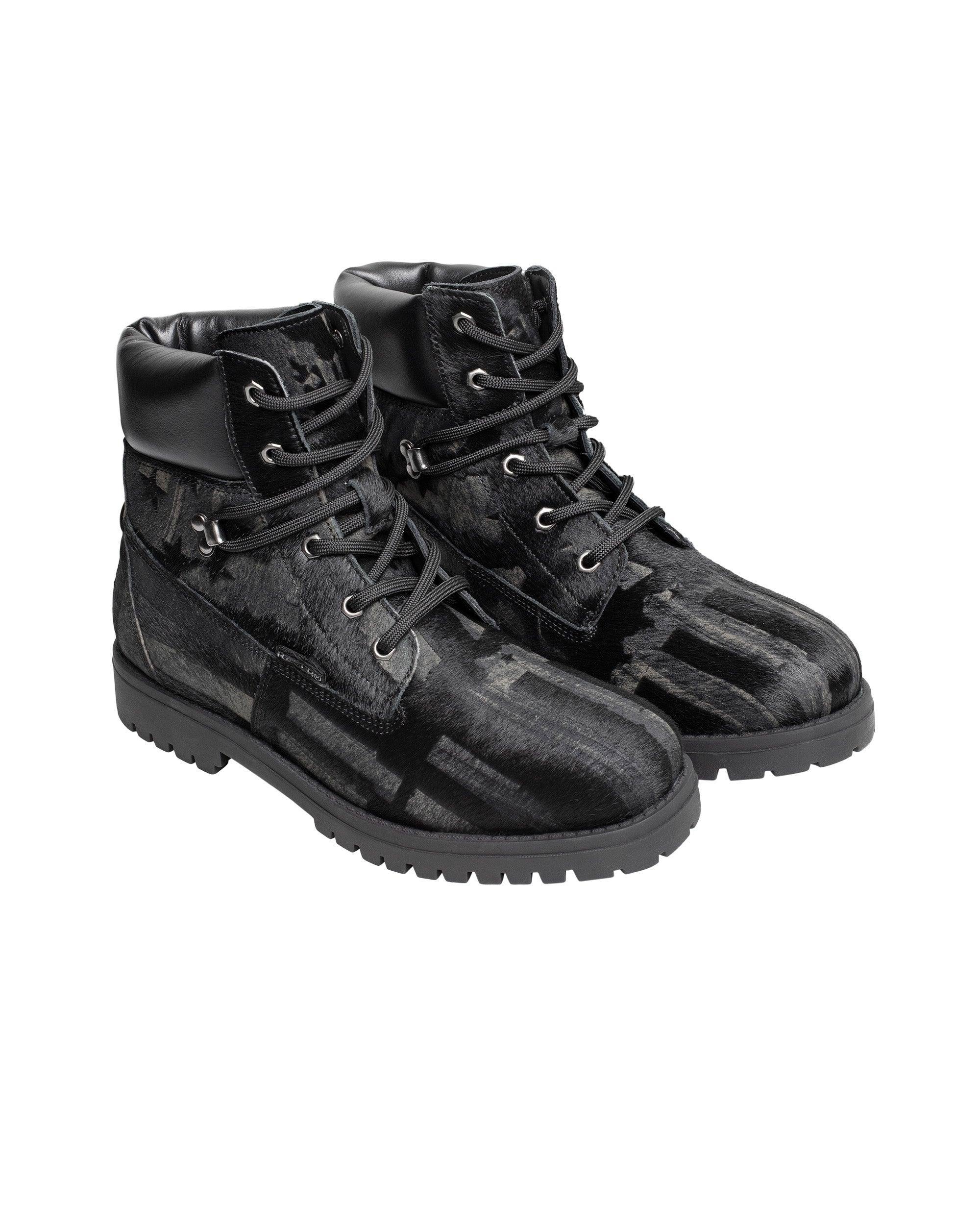 Black pony utility boots