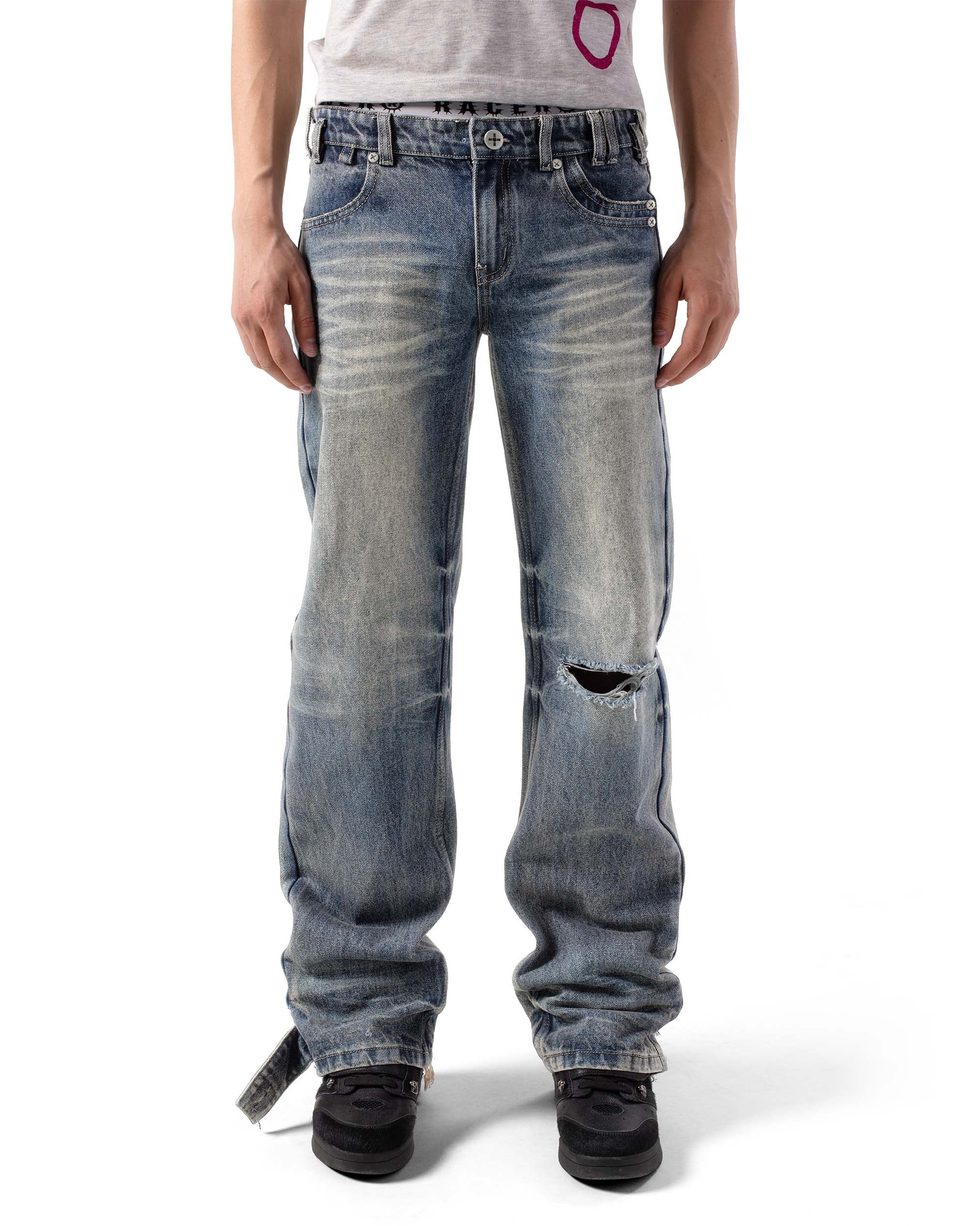 Slim low-waist denim