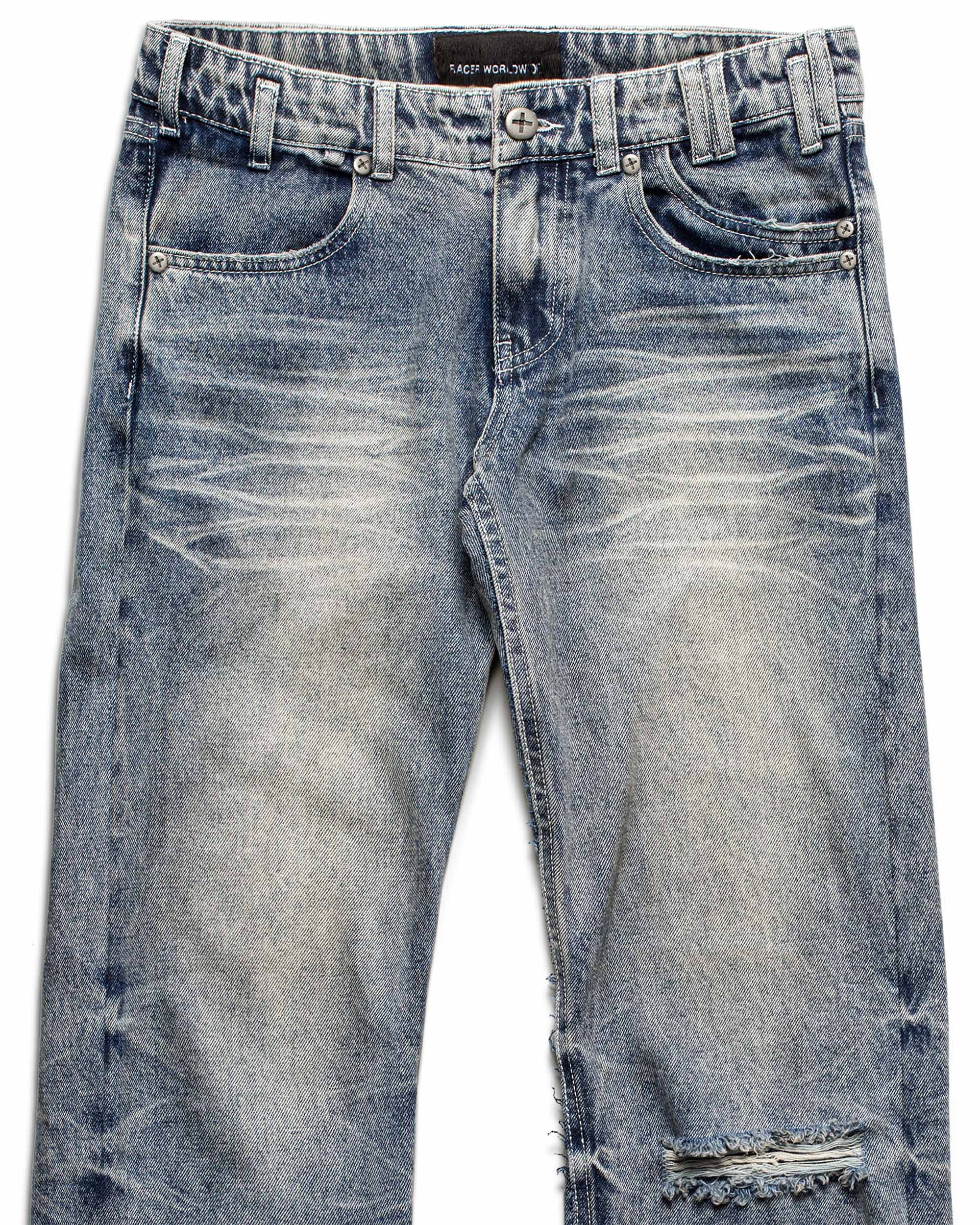 Slim low-waist denim