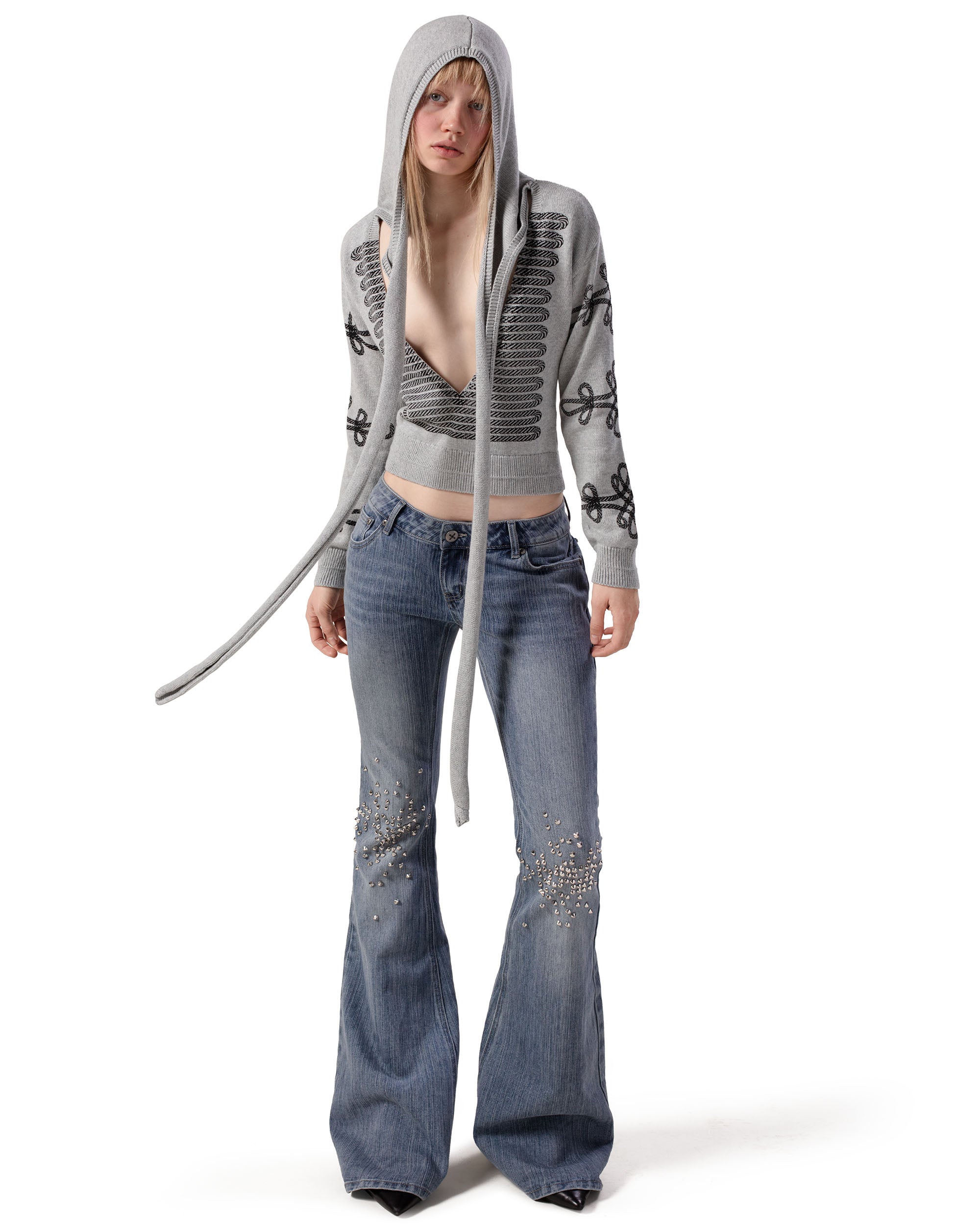 Military v-neck sweater