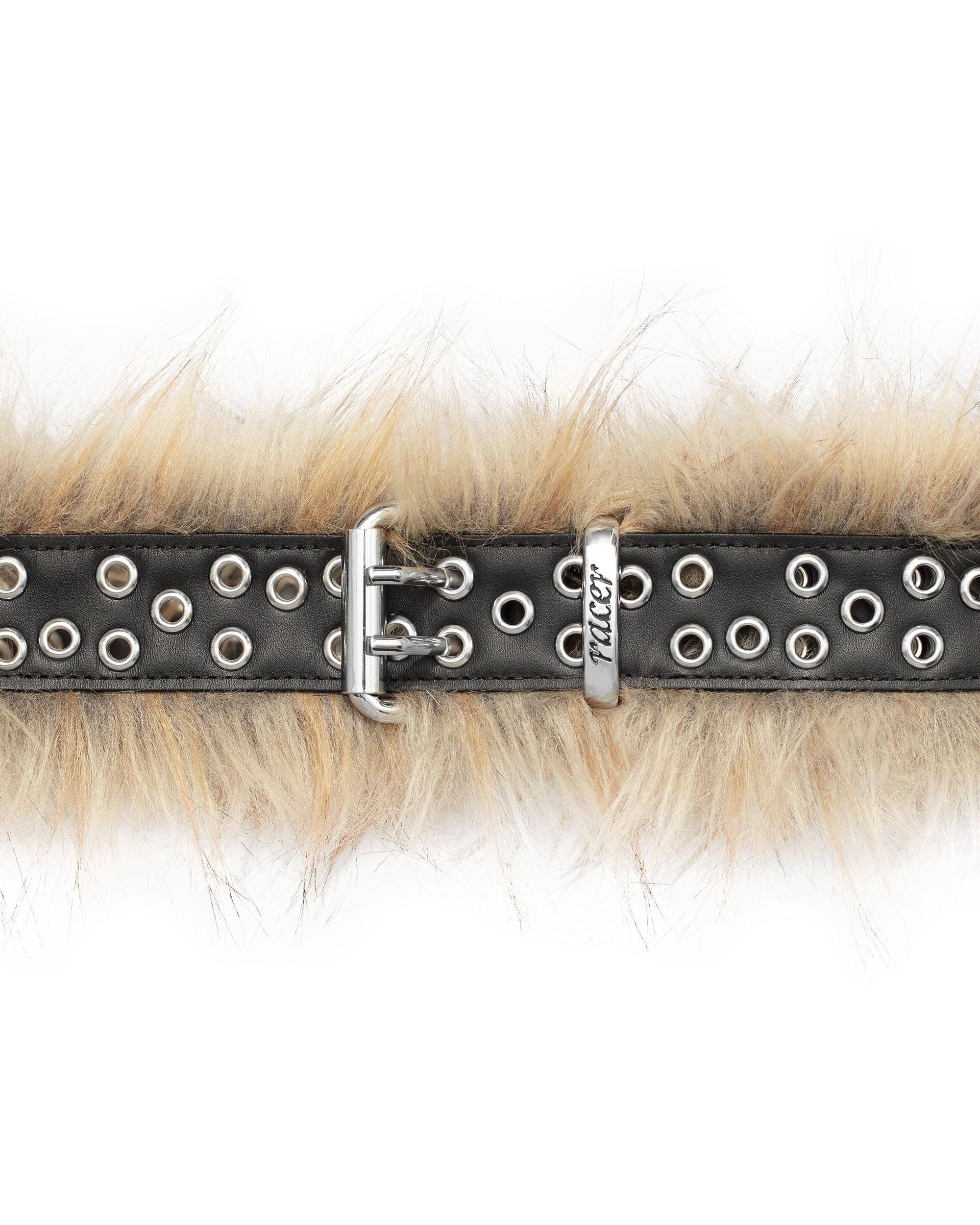 Fur leather belt