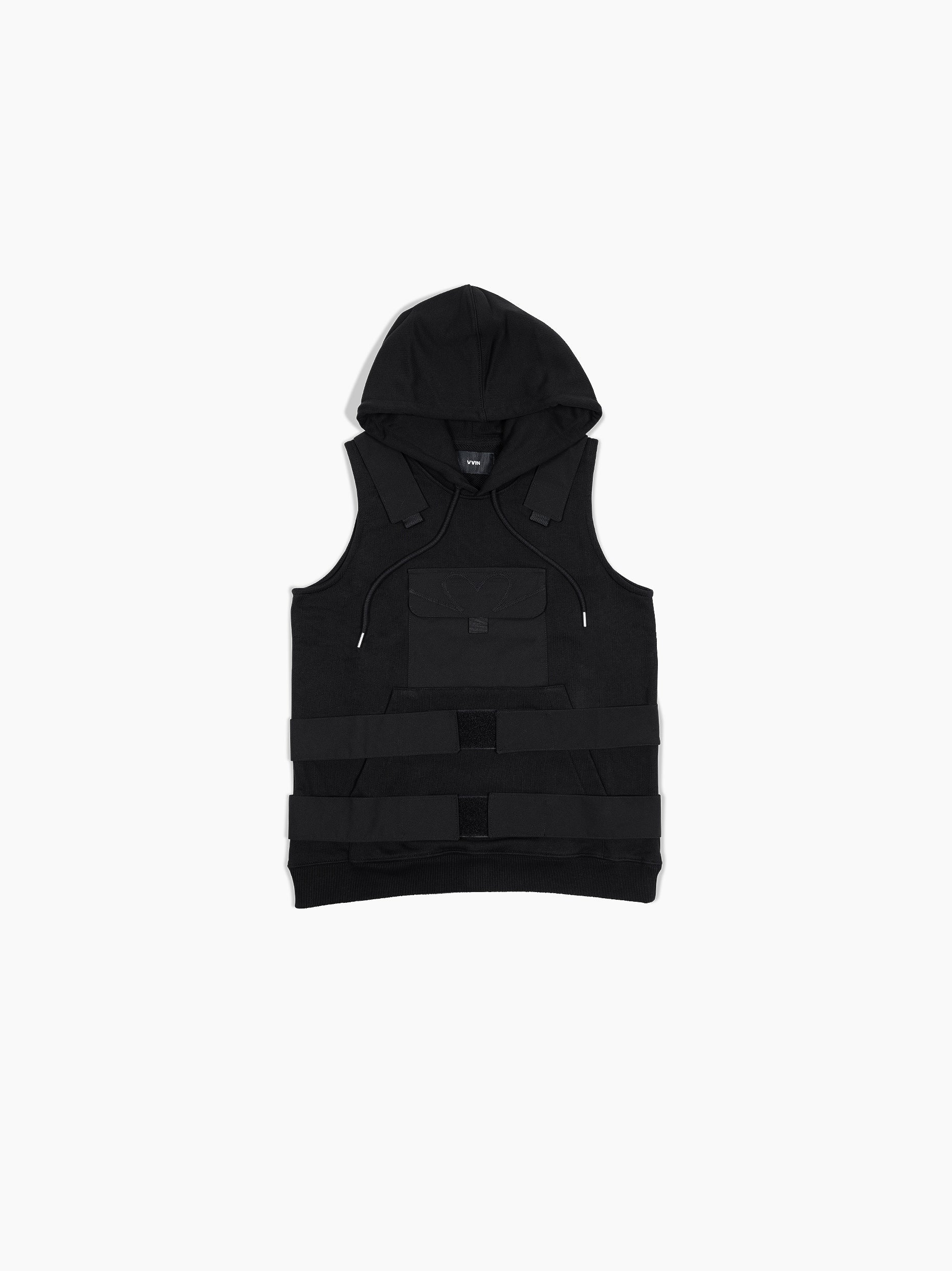 Vain vest hoodie black