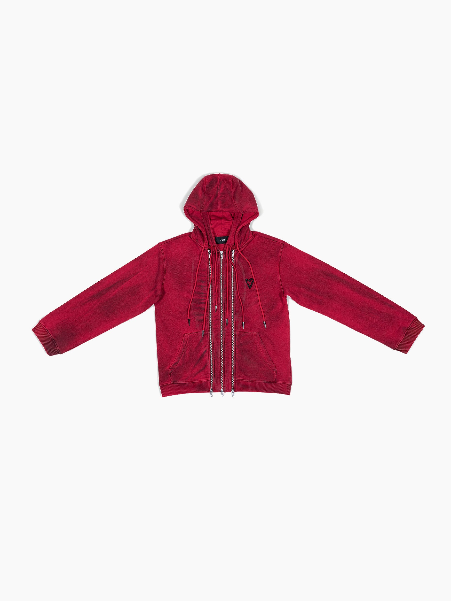 Vain three zip hoodie bloody red
