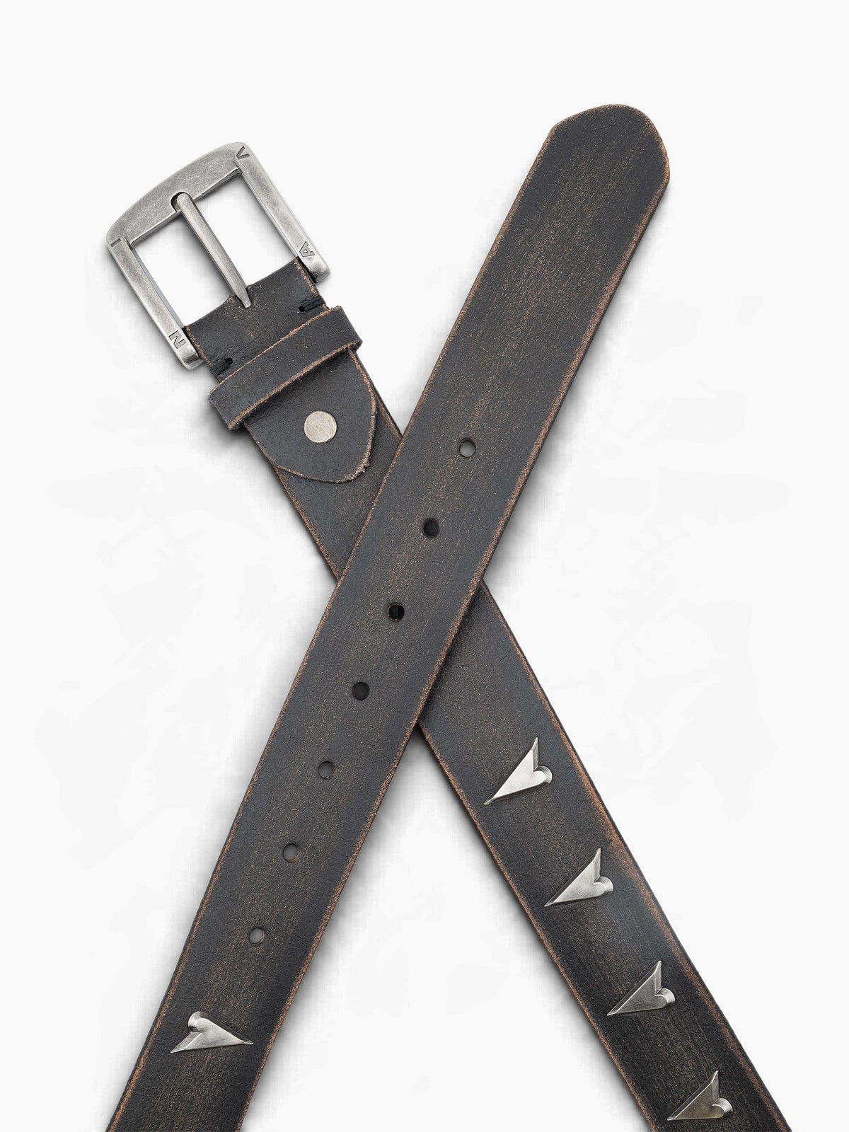 Vain heart stud belt black