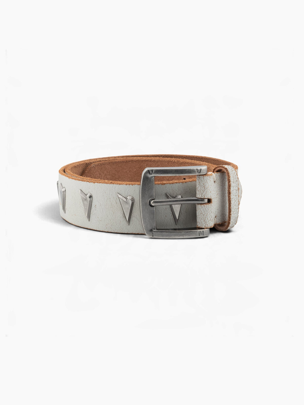 Vain heart stud belt white