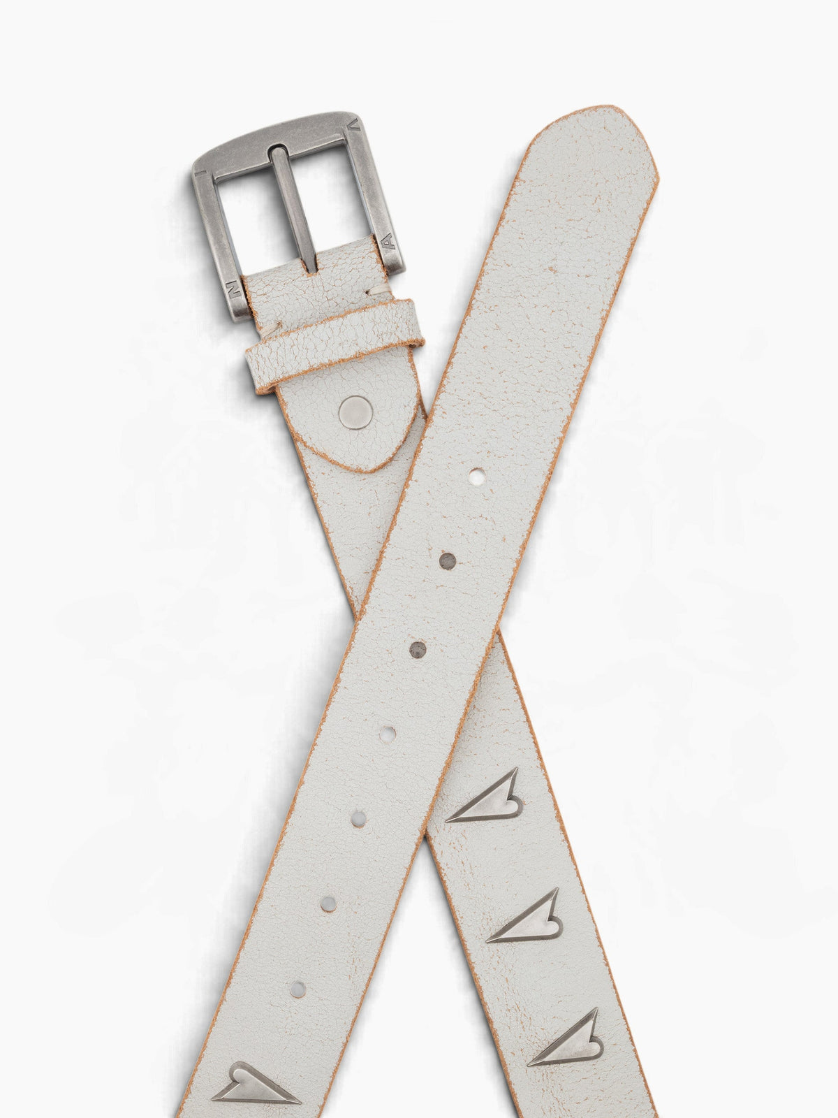 Vain heart stud belt white
