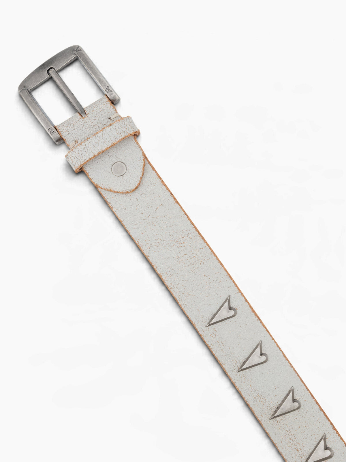 Vain heart stud belt white