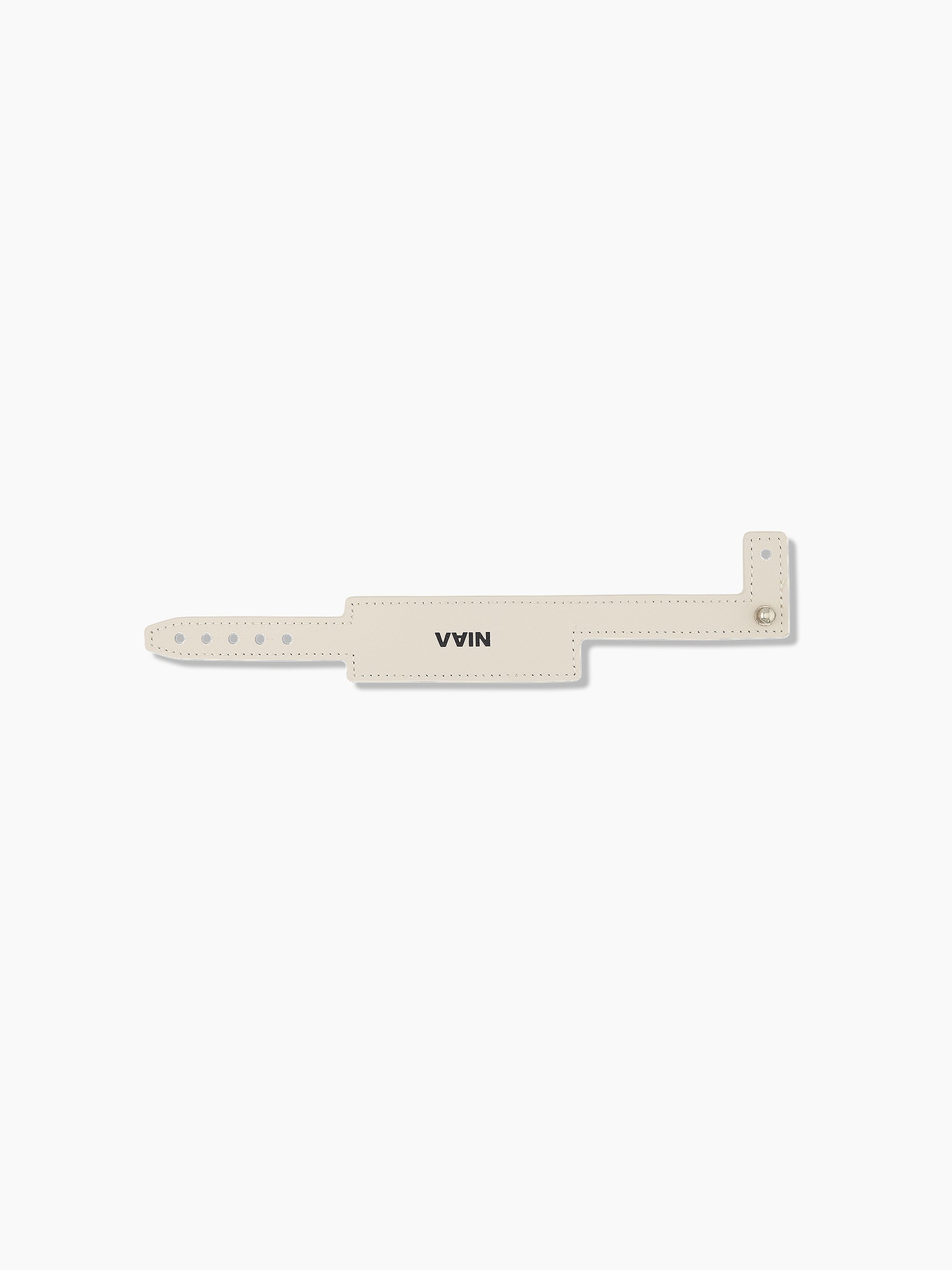 Vain id leather bracelet bone white